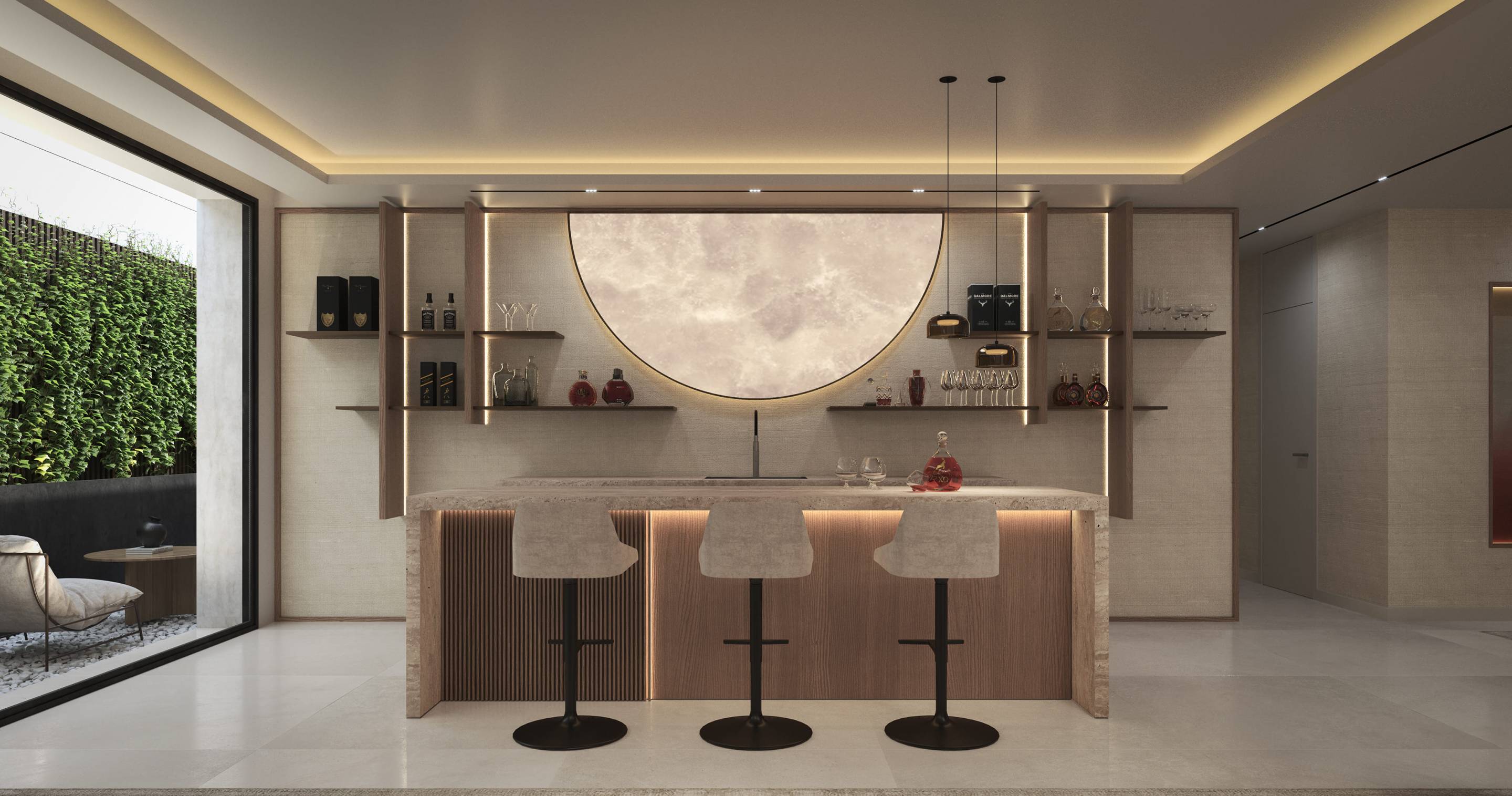Living room interior, new-build villa in Whater Gardens, Estepona