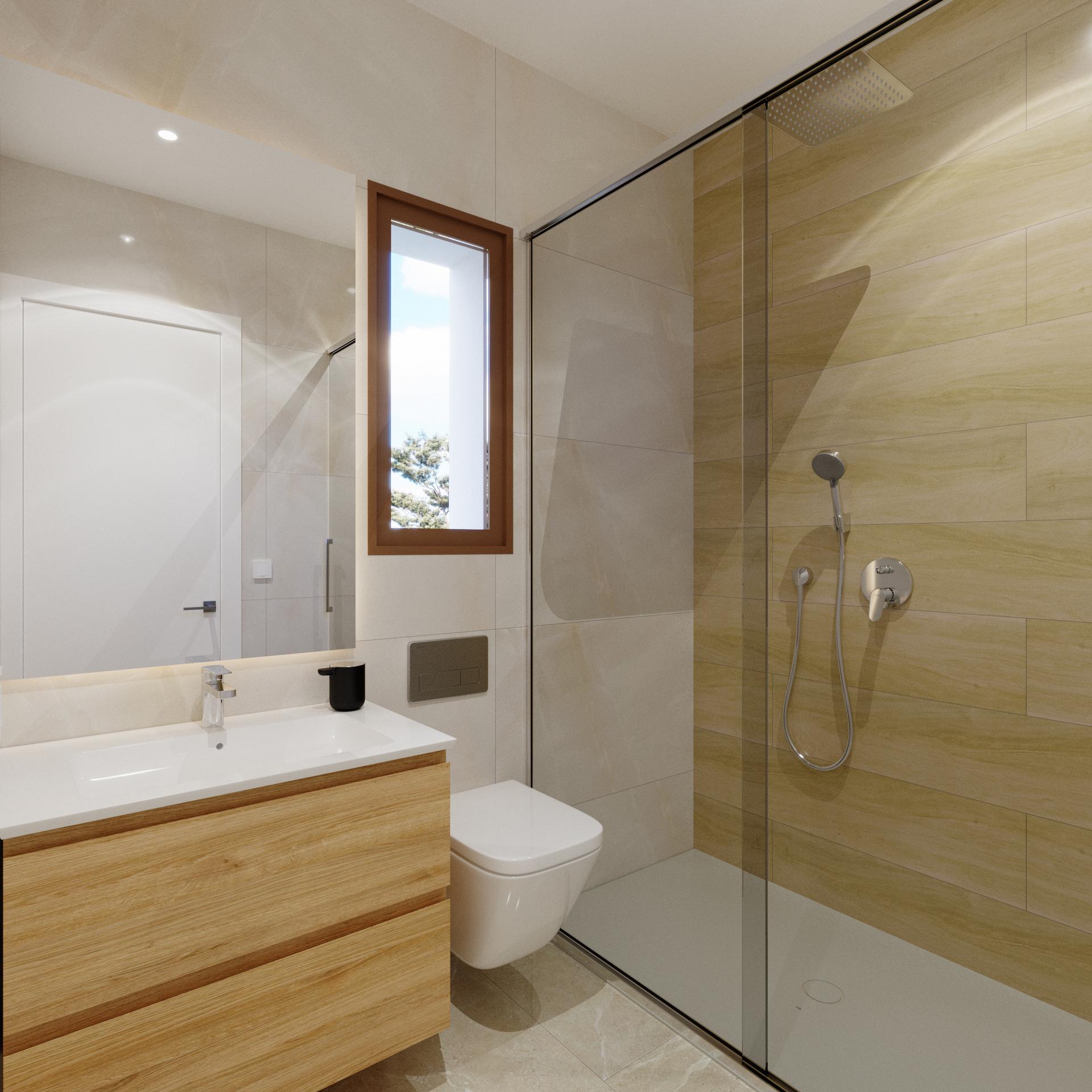 Master bedroom interior in 3-bedroom new-build villa, El Pinet, La Marina