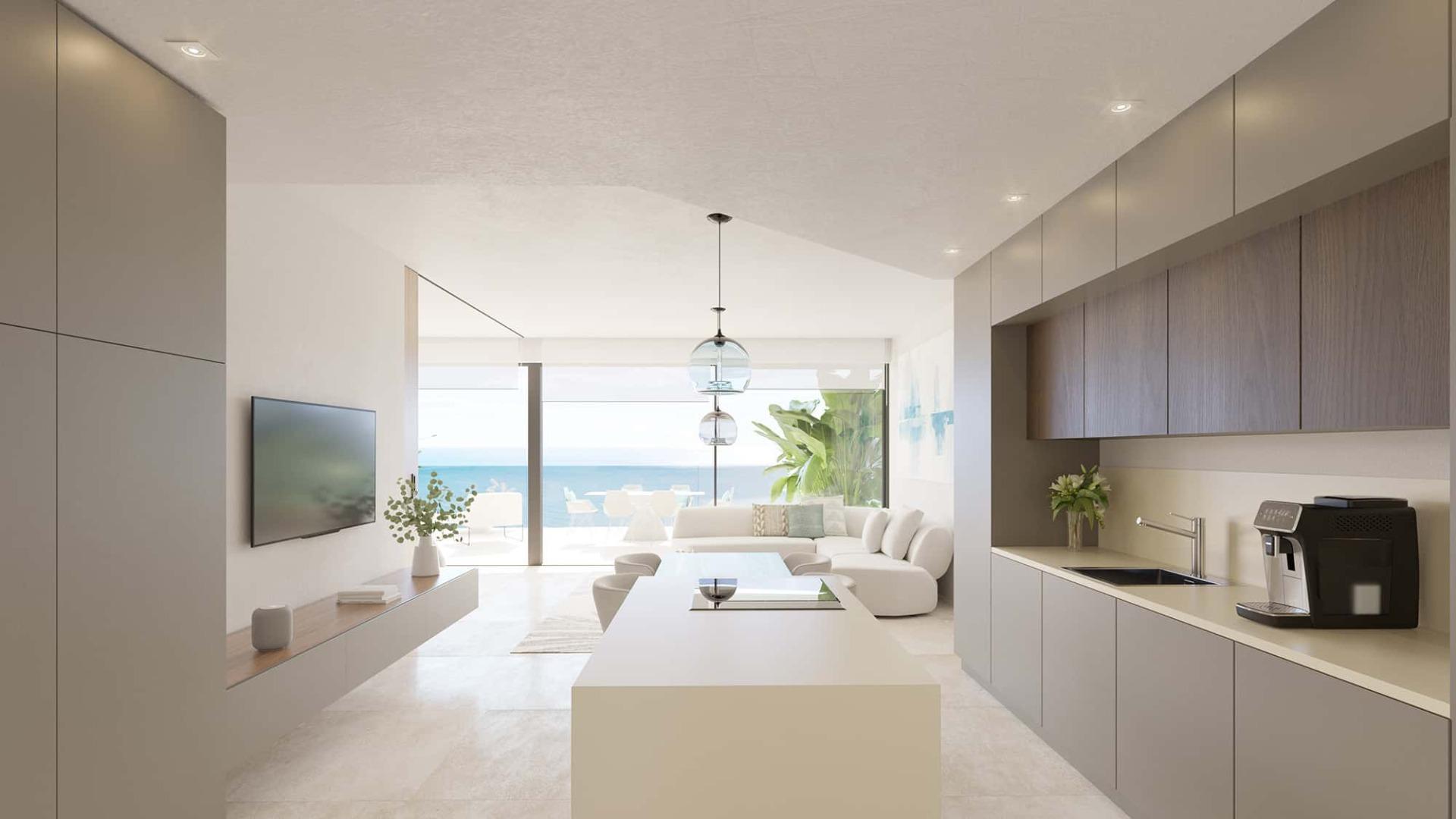 Landscaped communal gardens in new-build complex, Carvajal, Fuengirola