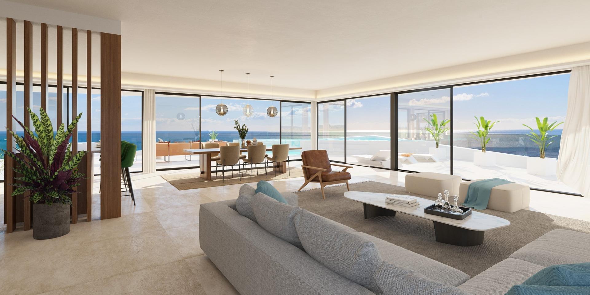 Terrace with sea view in new-build apartment, Carvajal, Fuengirola