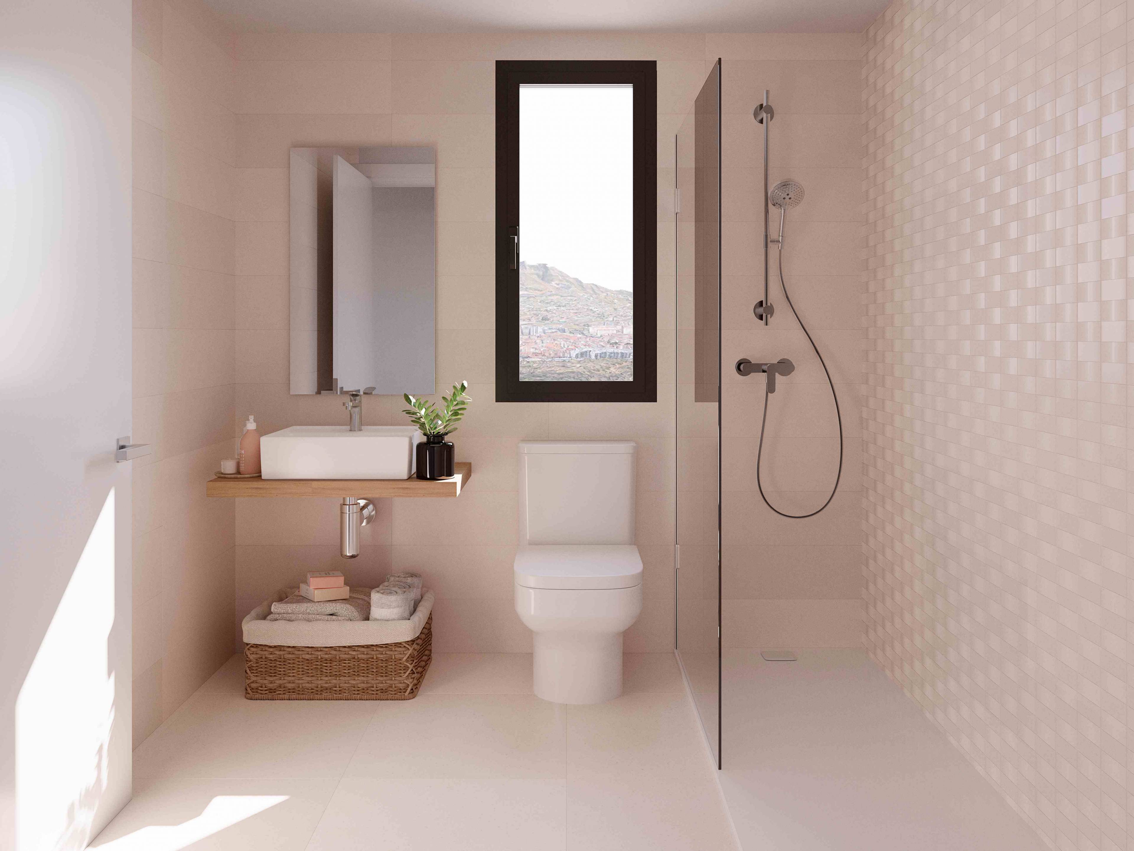Second bathroom in 3-bedroom first-floor new-build apartment, Hipódromo-Cerrado del Águila, Mijas