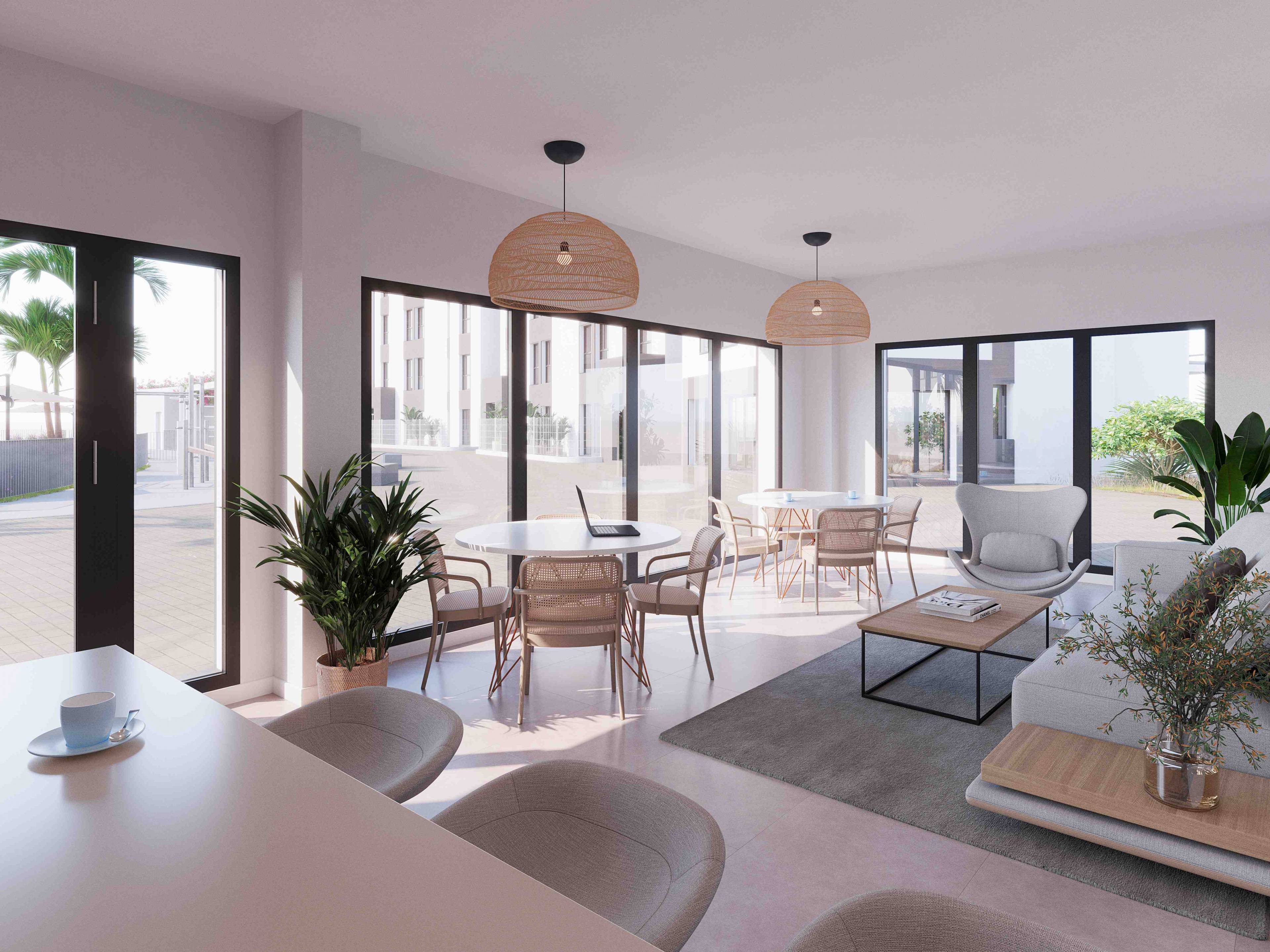 Private terrace of first-floor apartment in new-build development, Hipódromo-Cerrado del Águila, Mijas