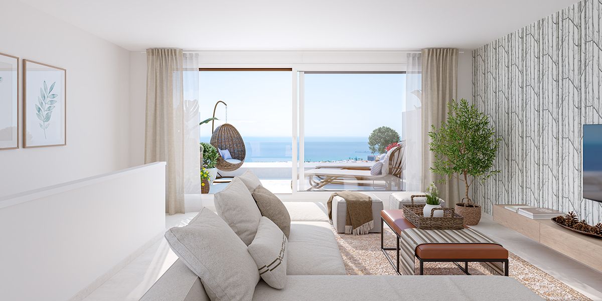 Landscaped communal gardens in new-build development, La Cala de Mijas