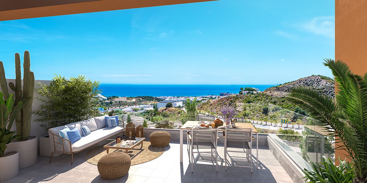 Exterior facade of new-build development in La Cala de Mijas, Mijas