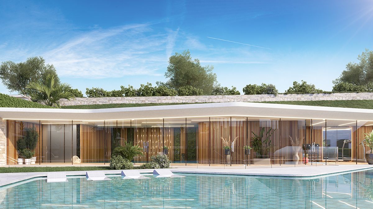 Aerial or elevated view of new-build development in La Cala de Mijas
