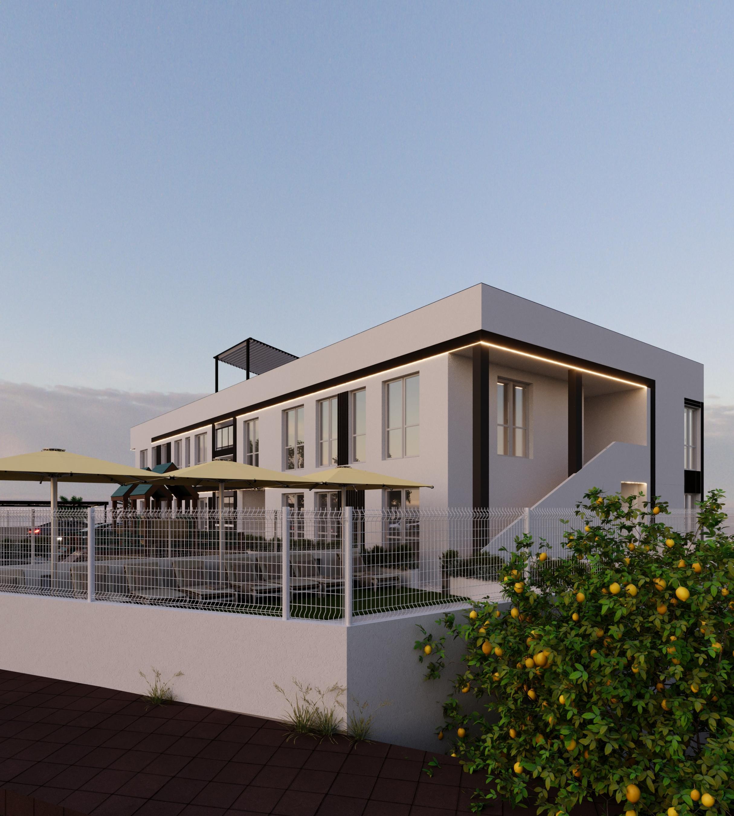 Living area in 2-bedroom new-build apartment, Golf Puig Campana, Finestrat