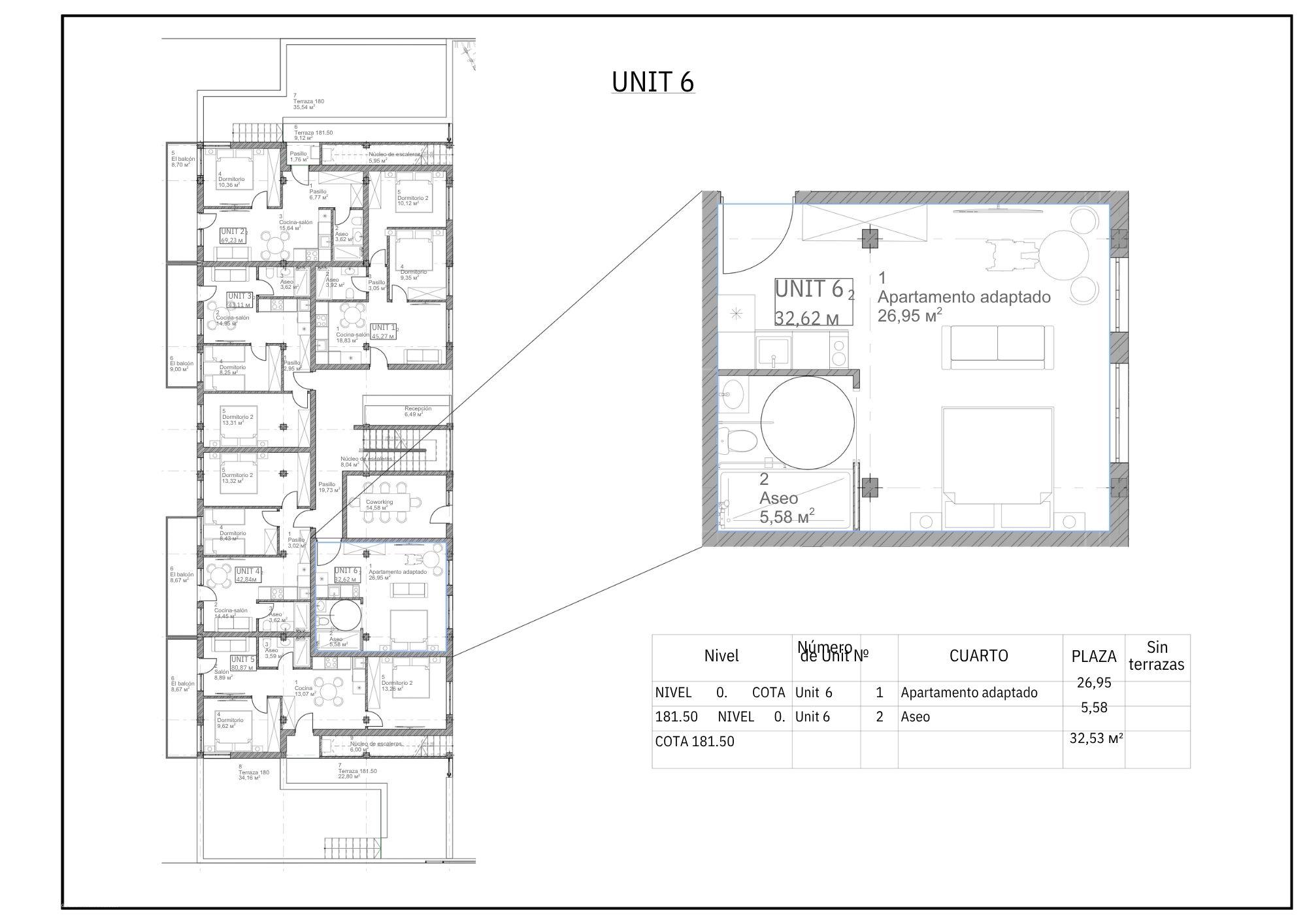 Floor plan of 1-bedroom apartment, Golf Puig Campana, Finestrat