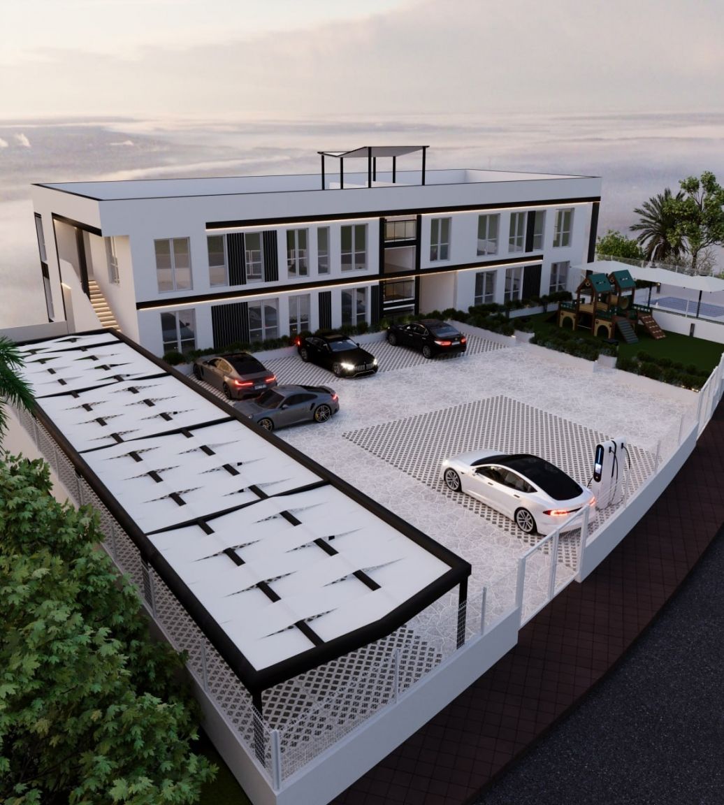 Exterior facade of new-build complex, Golf Puig Campana, Finestrat