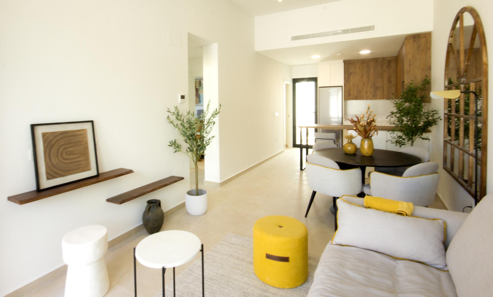 Communal pool in new-build residential development, San Fulgencio Pueblo
