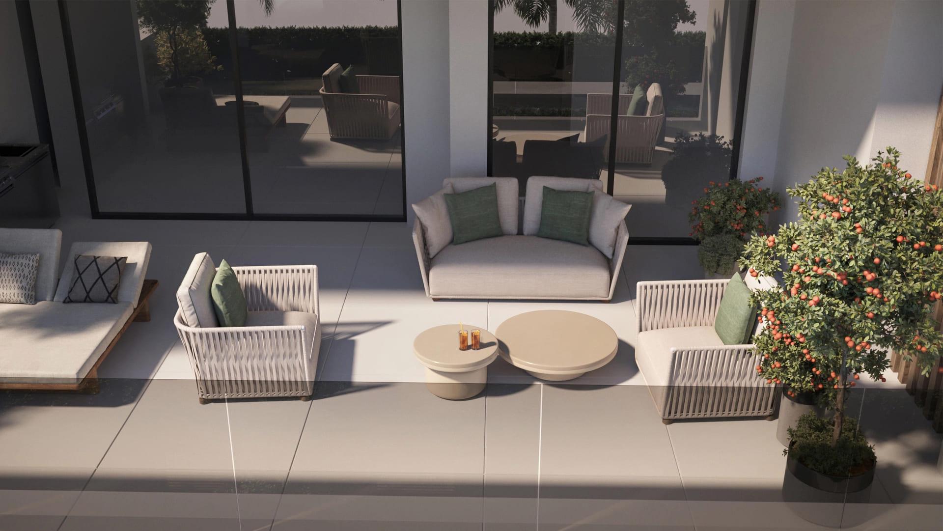 Render of fourth bedroom in new-build apartment, Sotoserena, Estepona