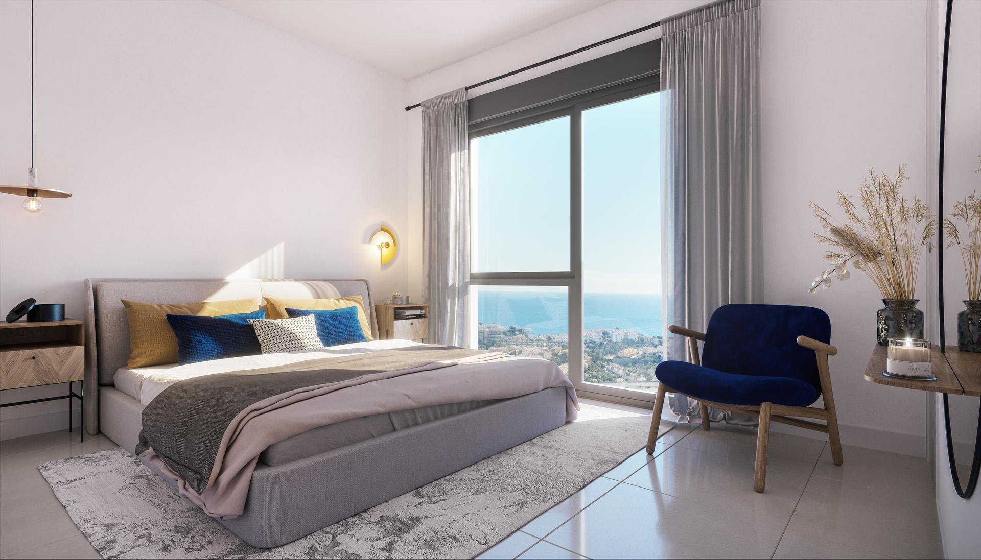 Bedroom with built-in wardrobes in 3-bedroom new-build villa, Riviera del Sol, Mijas