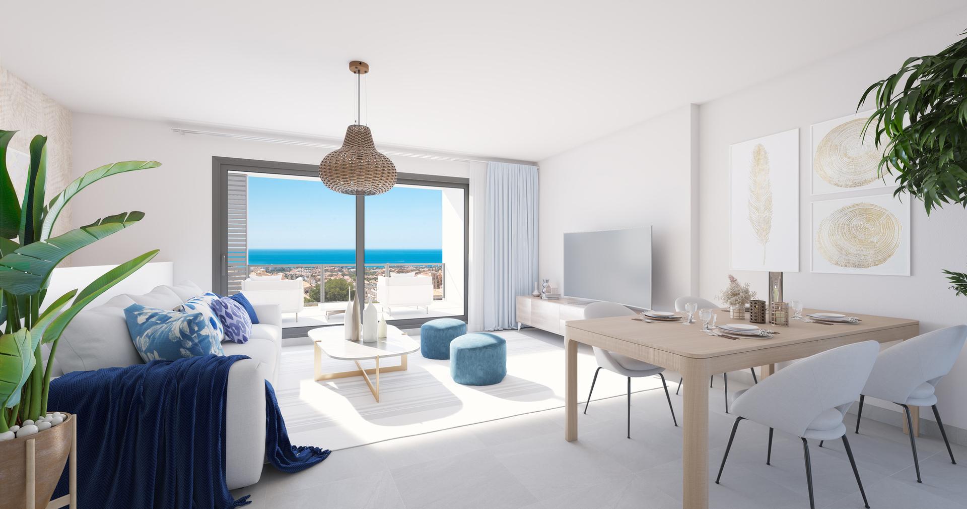 Landscaped communal gardens in new-build development, Riviera del Sol, Mijas