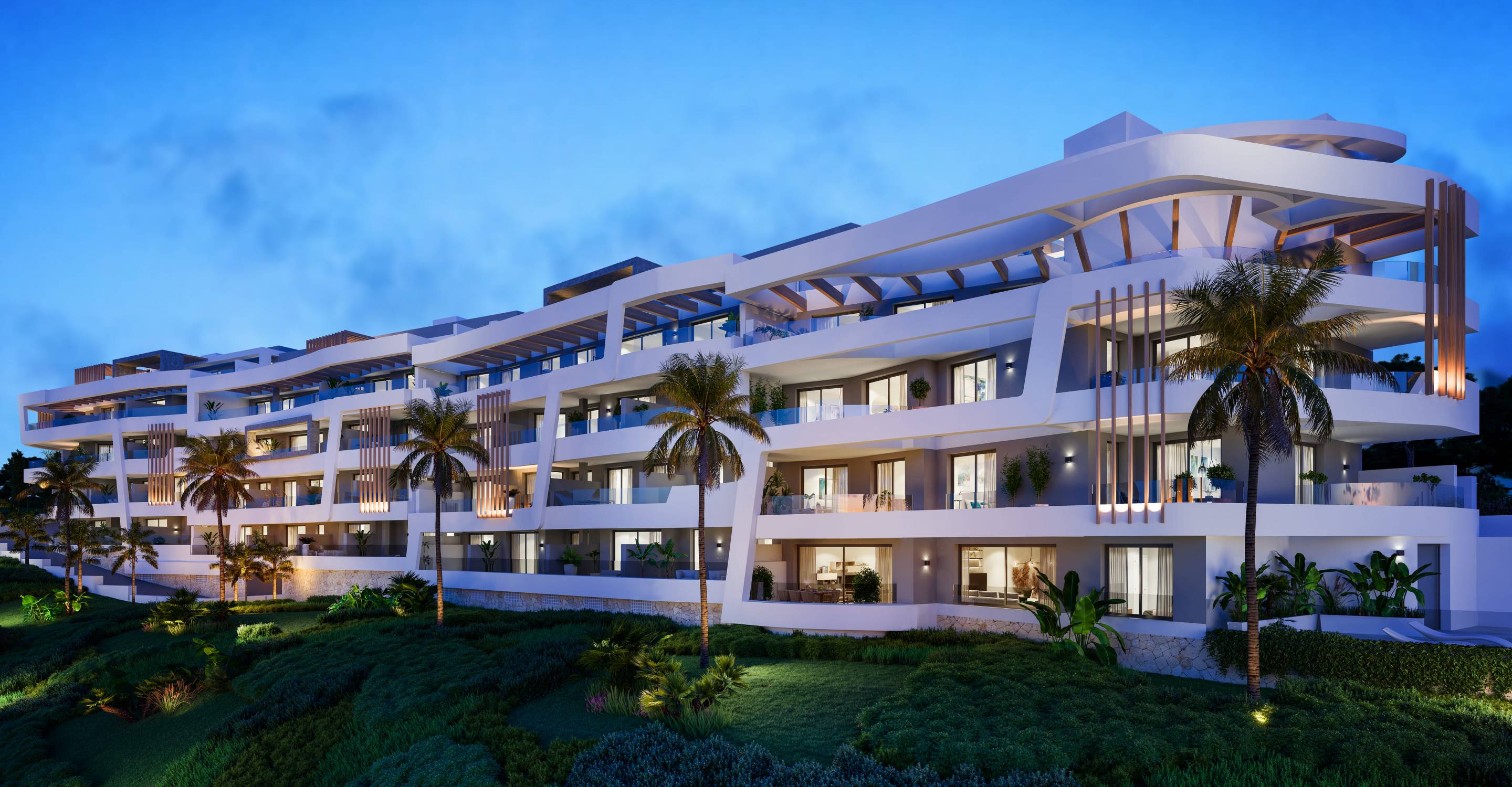 Lift lobby and entrance hall of new-build apartment building, Guadalmina Alta, Marbella