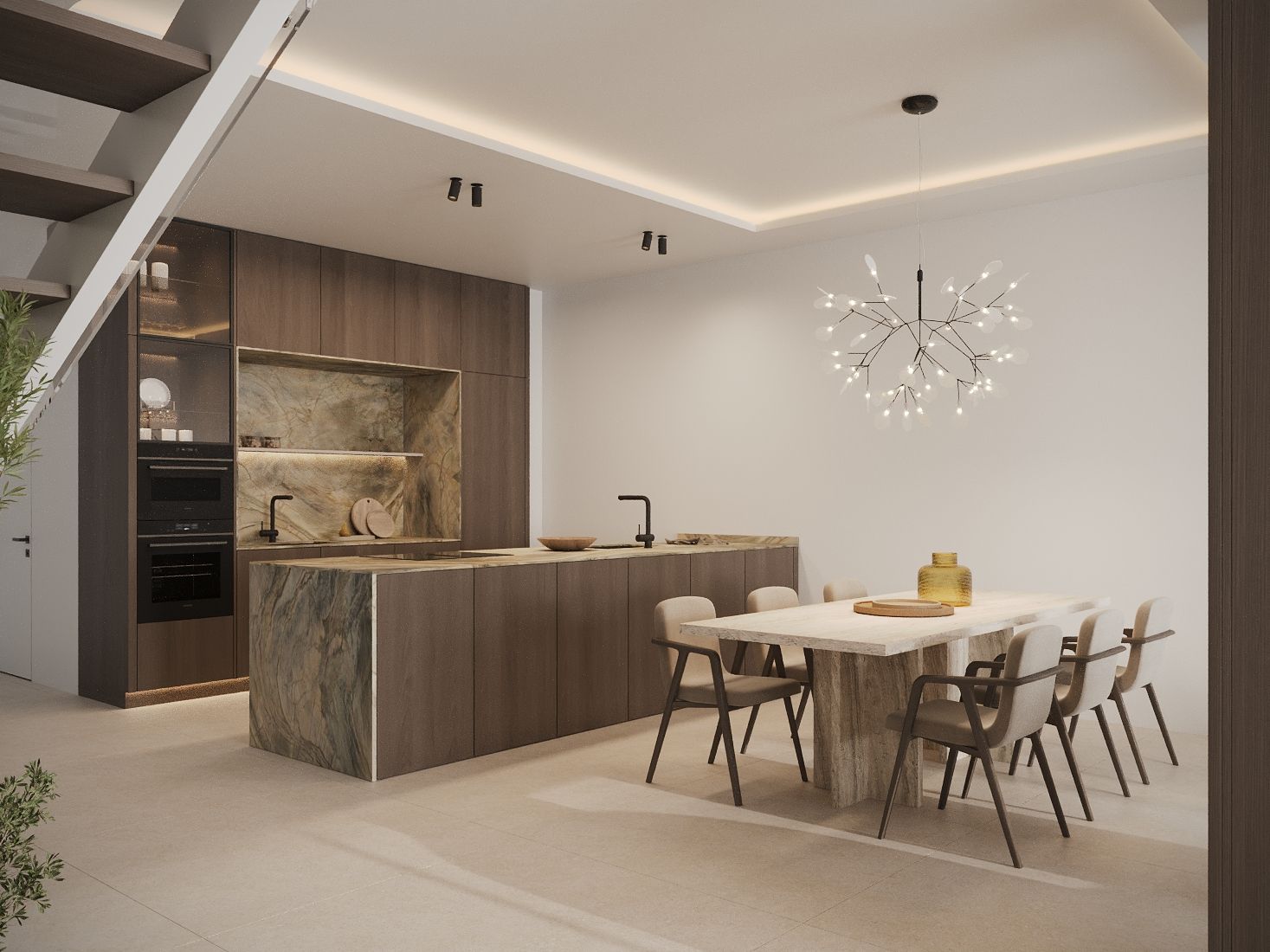 Fitted kitchen cabinetry detail in new-build apartment, Nueva Milla De Oro, Estepona