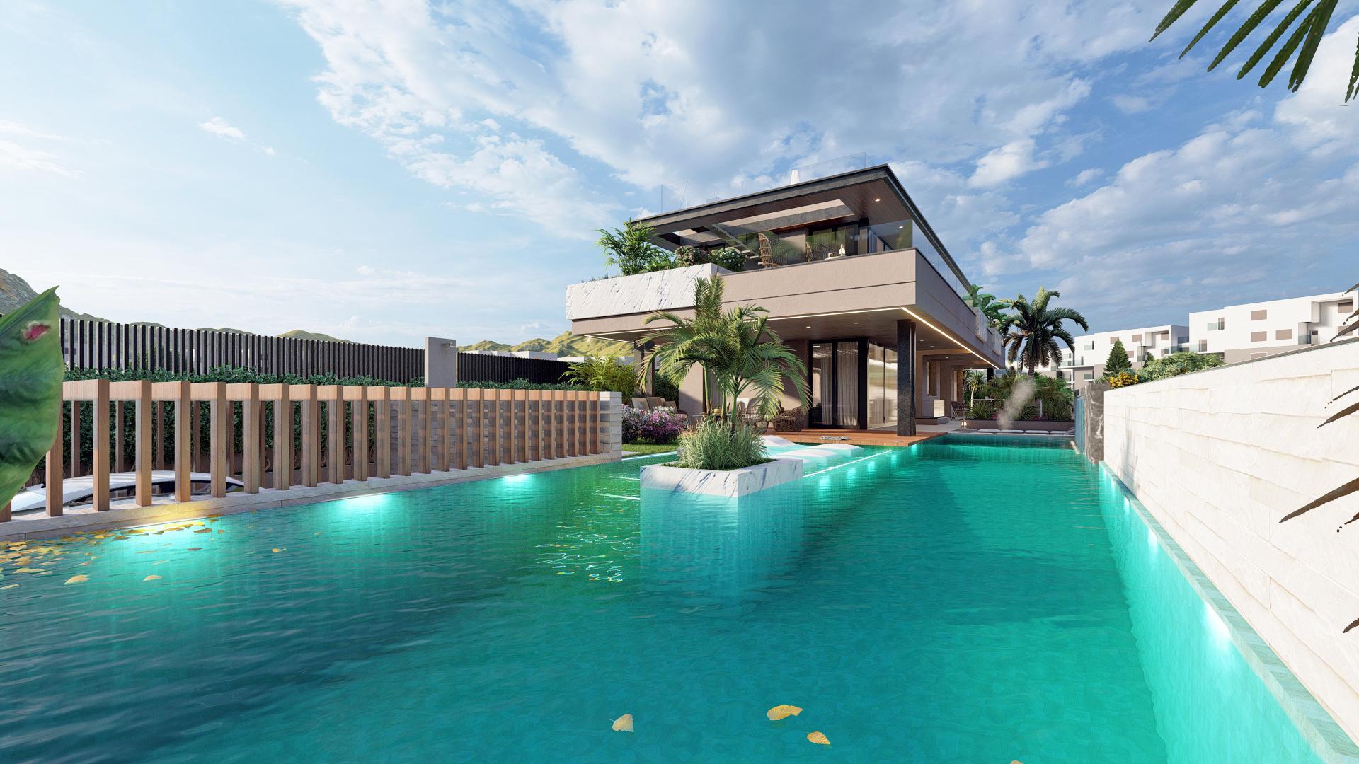 Upper floor living space with glazed outlook, new-build villa, El Higuerón, Fuengirola