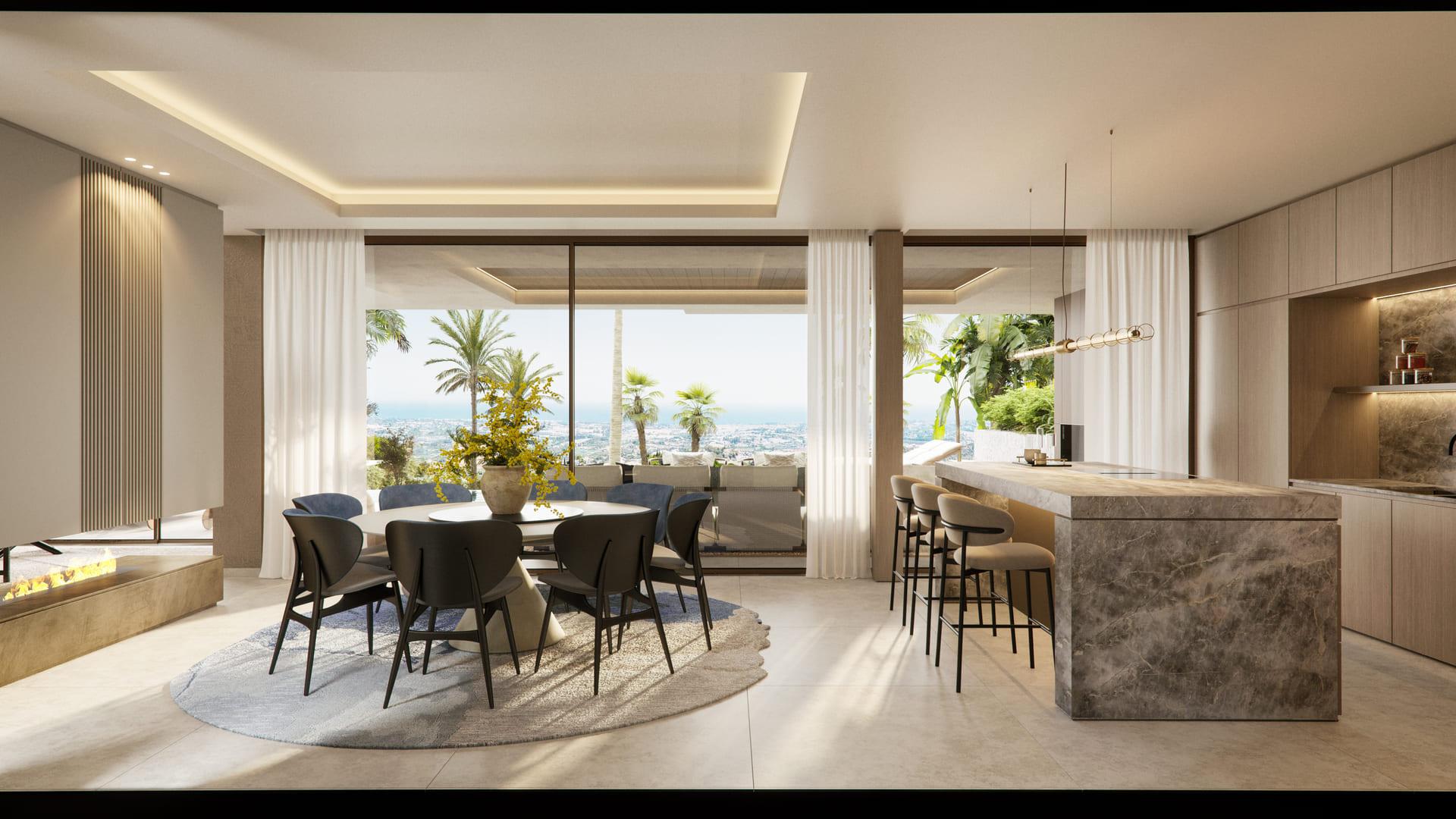 Ground-floor corridor and staircase, new-build villa, Nueva Andalucía, Marbella