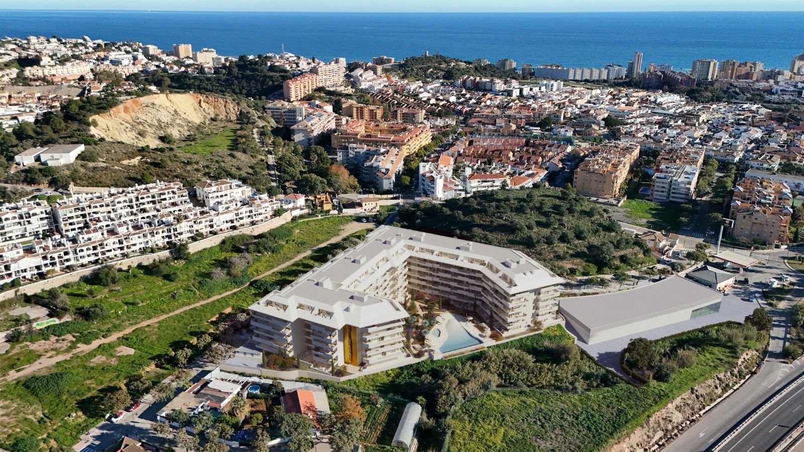 Main entrance of residential complex in Los Pacos, Fuengirola