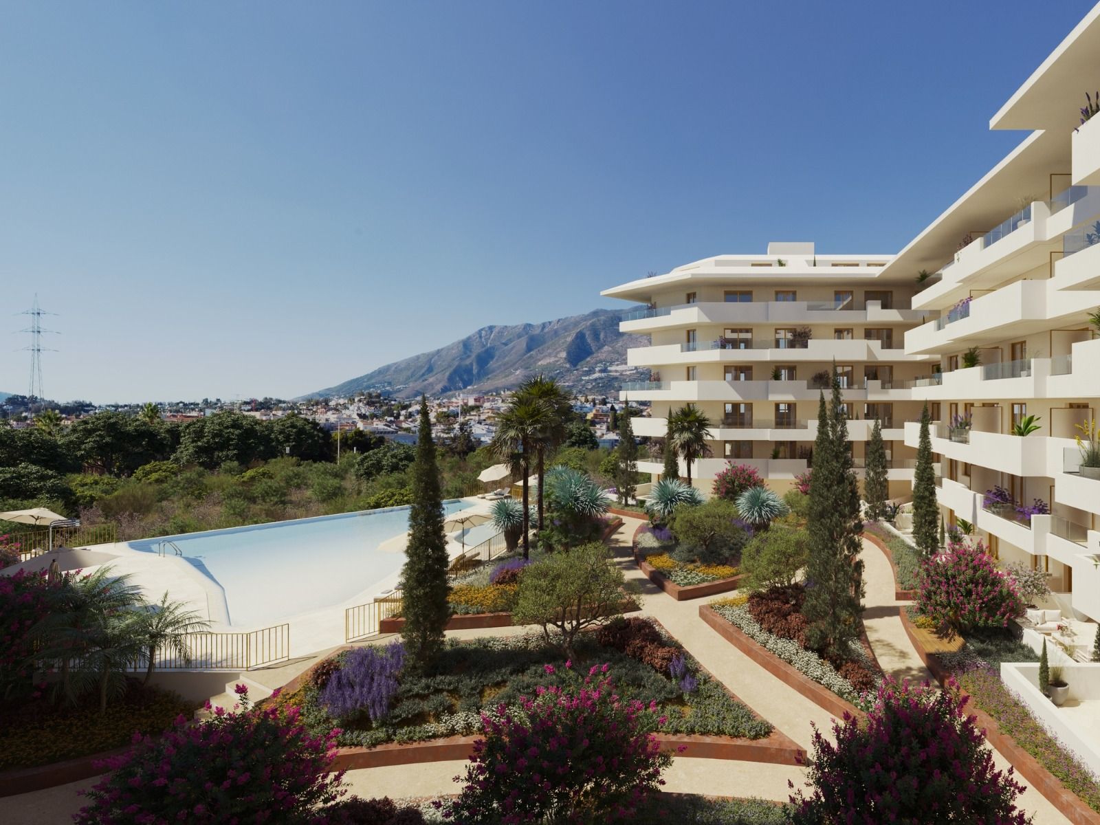 Communal parking area of complex in Los Pacos, Fuengirola