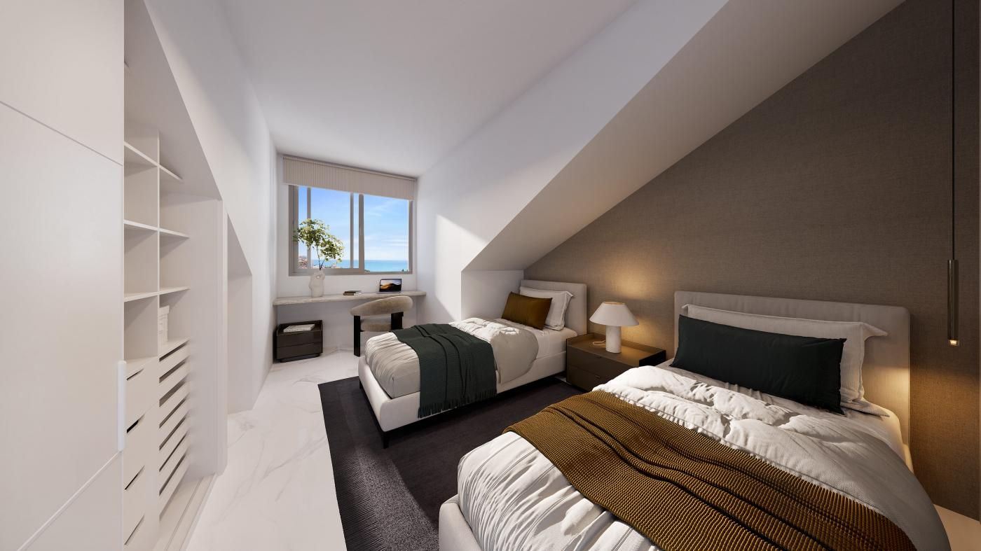 Terrace area in new-build front-line beach penthouse, Benalmádena coastline