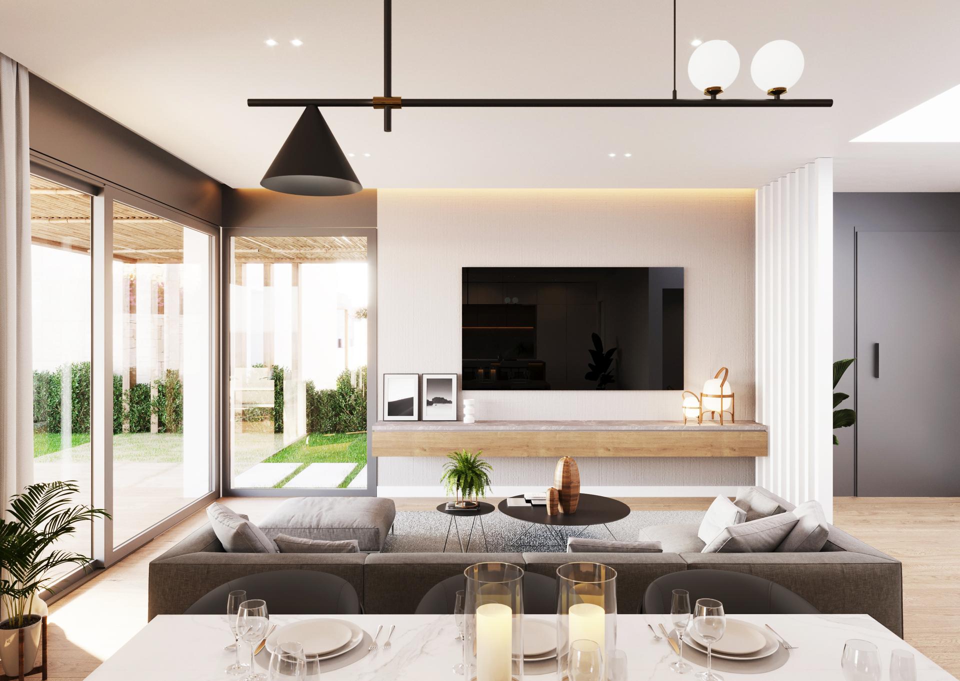 Hallway with built-in storage, new-build villa, Pla de Cantal, Polop