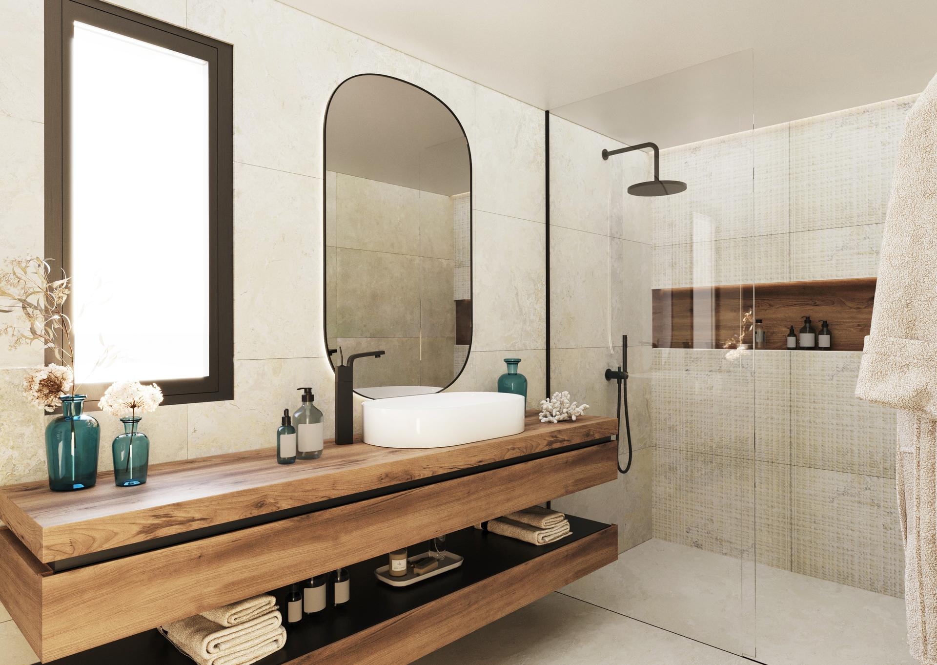 Main bedroom with built-in wardrobes, villa in Pla de Cantal, Polop