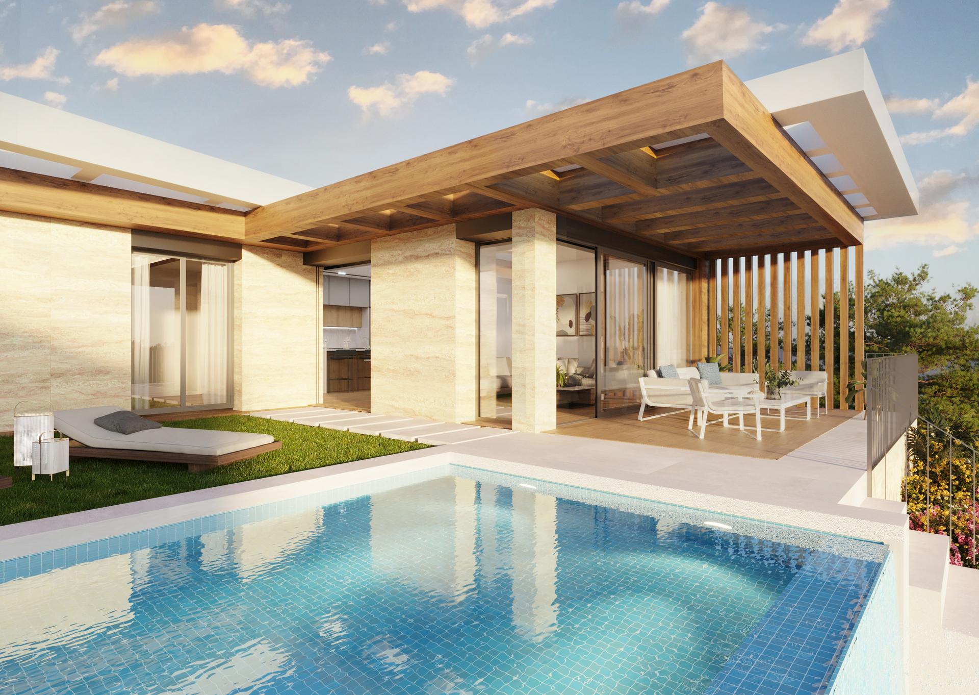 Bathroom with shower enclosure, new-build villa in Pla de Cantal