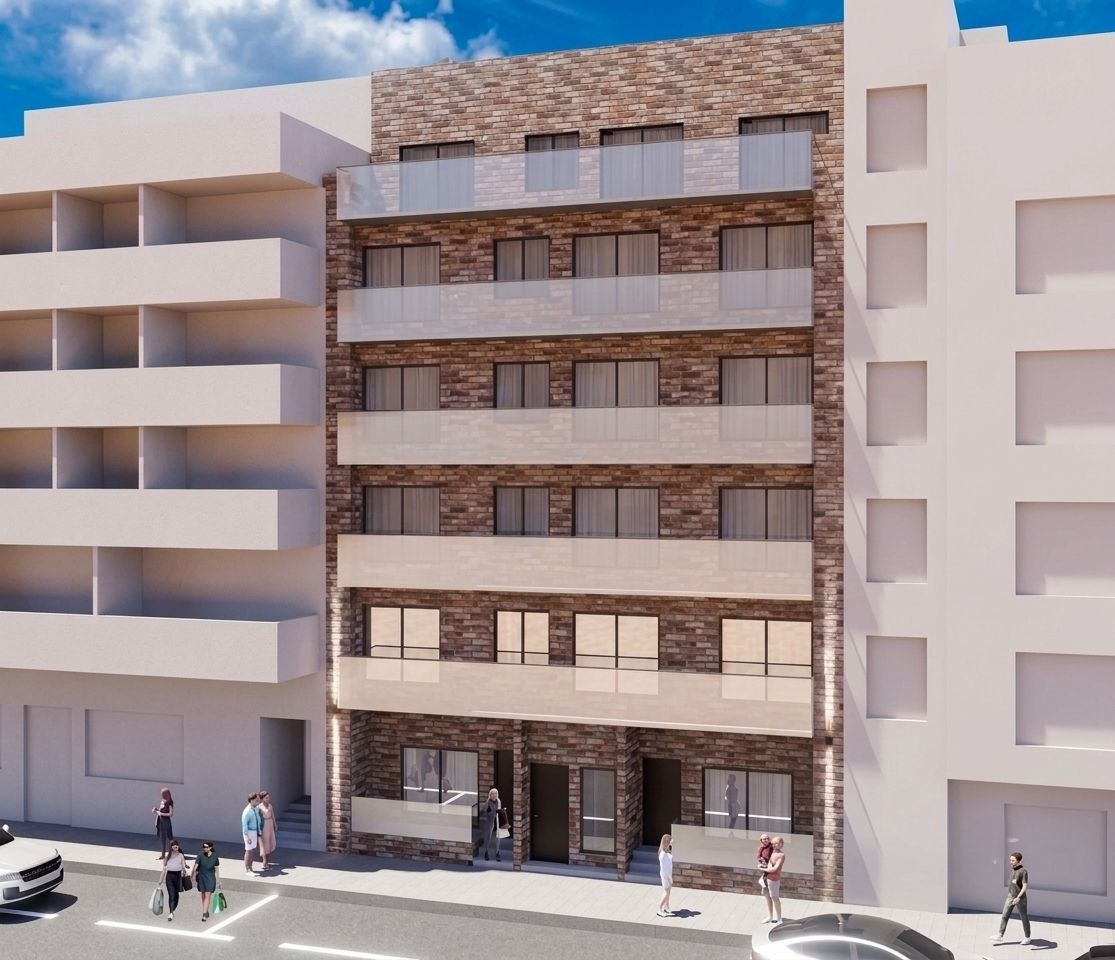Main bedroom with built-in wardrobes in 2-bedroom new-build apartment, Acequion, Torrevieja