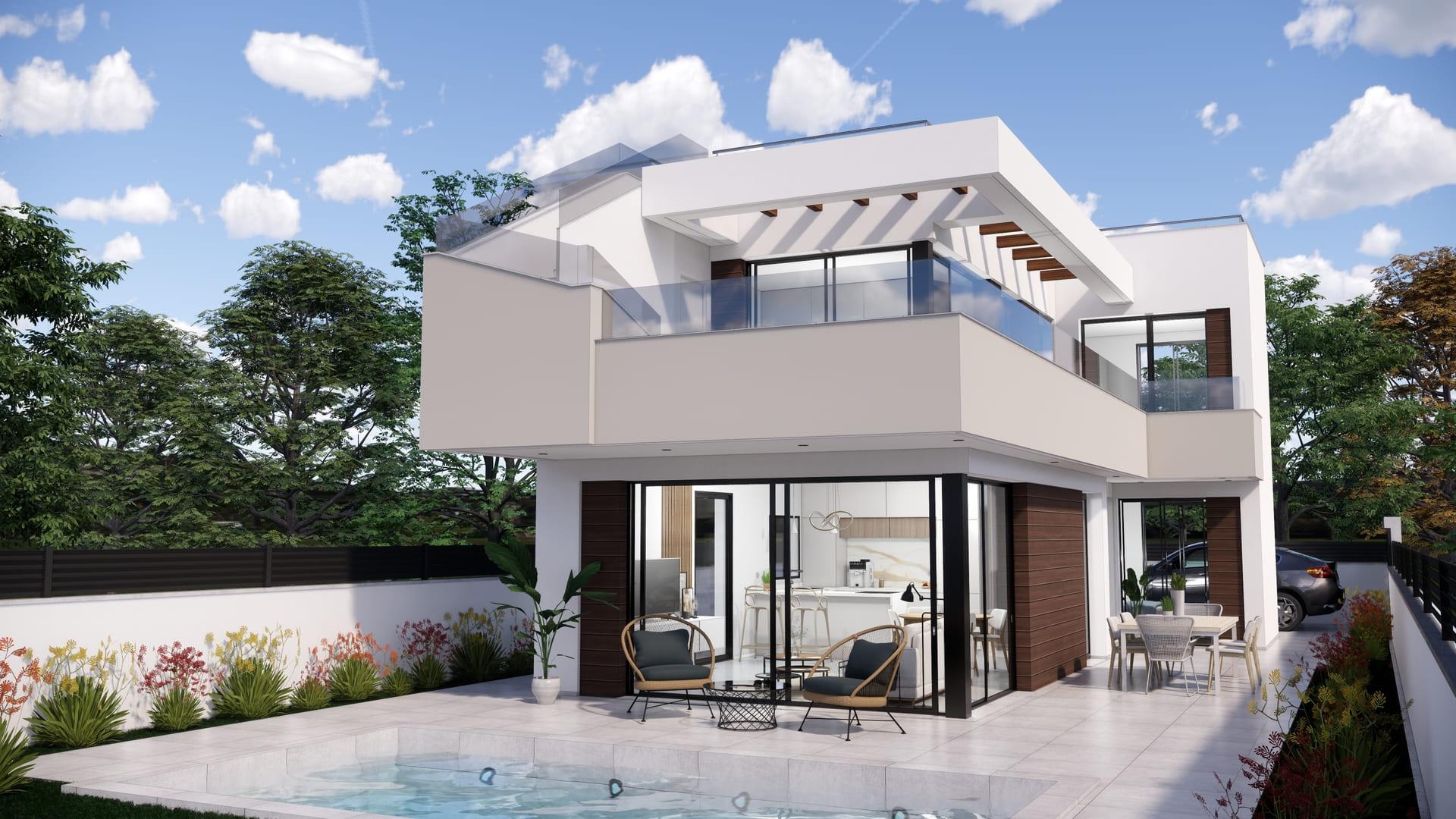 Double bedroom with natural light in 3-bedroom villa, Pinar de Campoverde