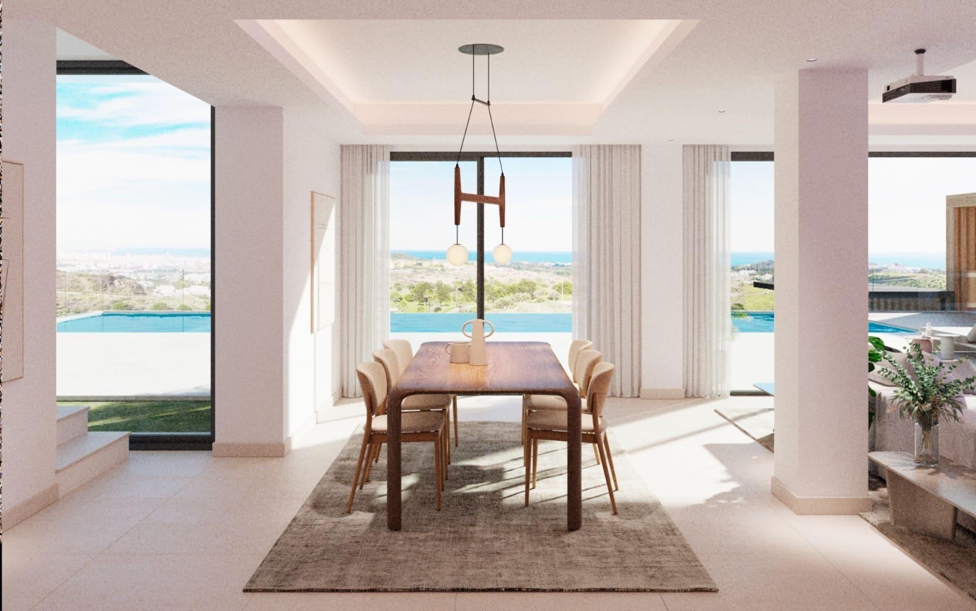 Interior hallway in 568m2 new-build villa, Hipodromo, Mijas