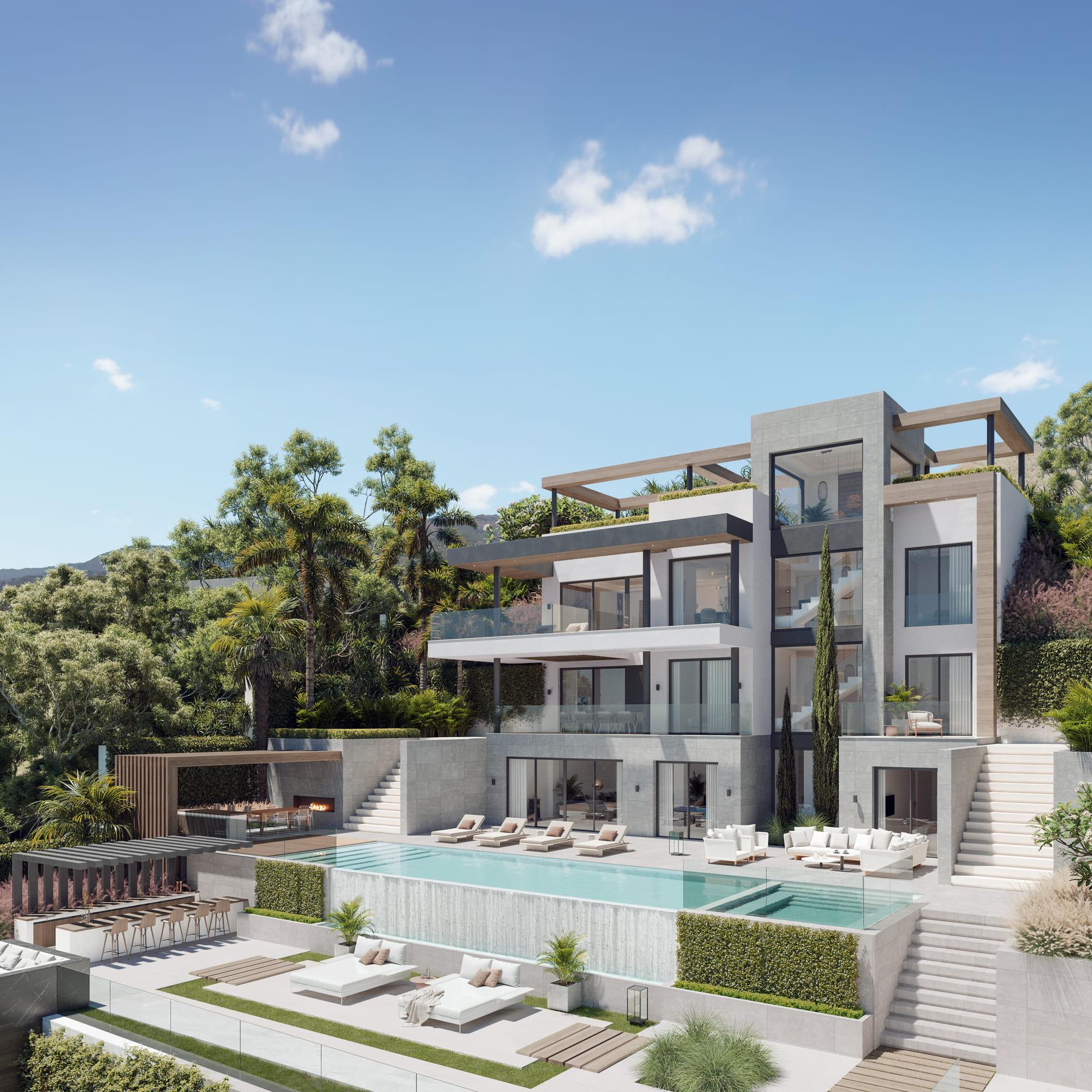 Elevated view of villa plot and surroundings, Hipodromo, Mijas