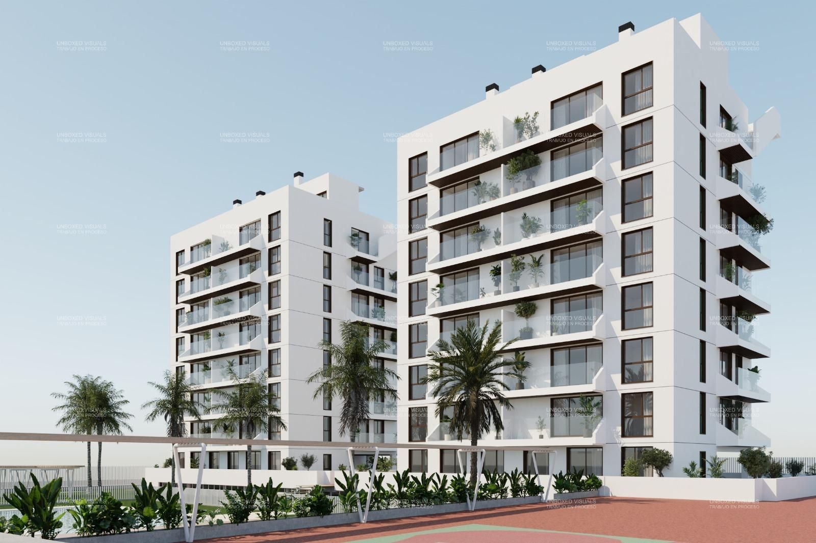 Living area with terrace access in 2-bedroom new-build penthouse, Centro, Guardamar Del Segura