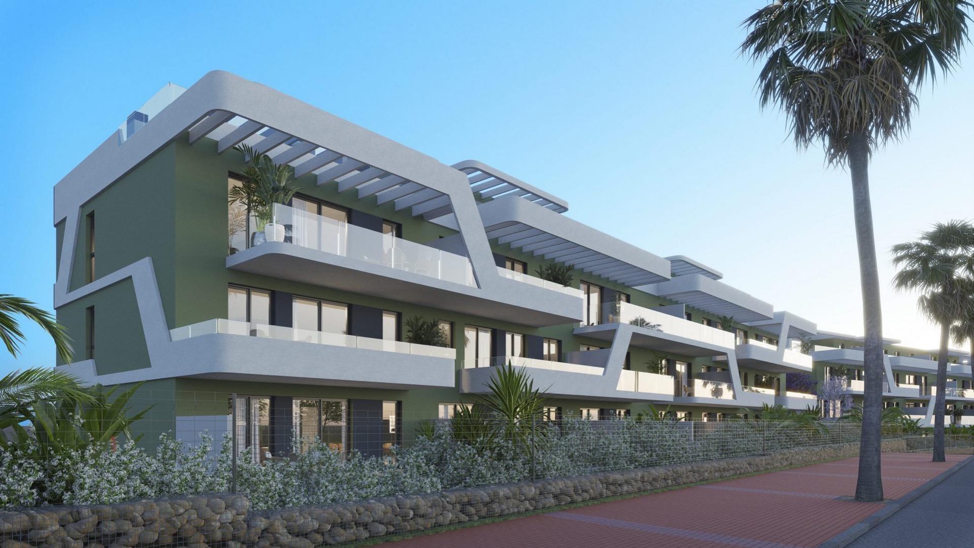 Kitchen worktop and integrated appliances in new-build apartment, La Cala de Mijas