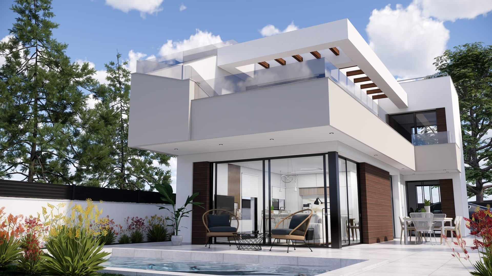 Second bedroom with built-in storage in new-build villa, Pinar de Campoverde