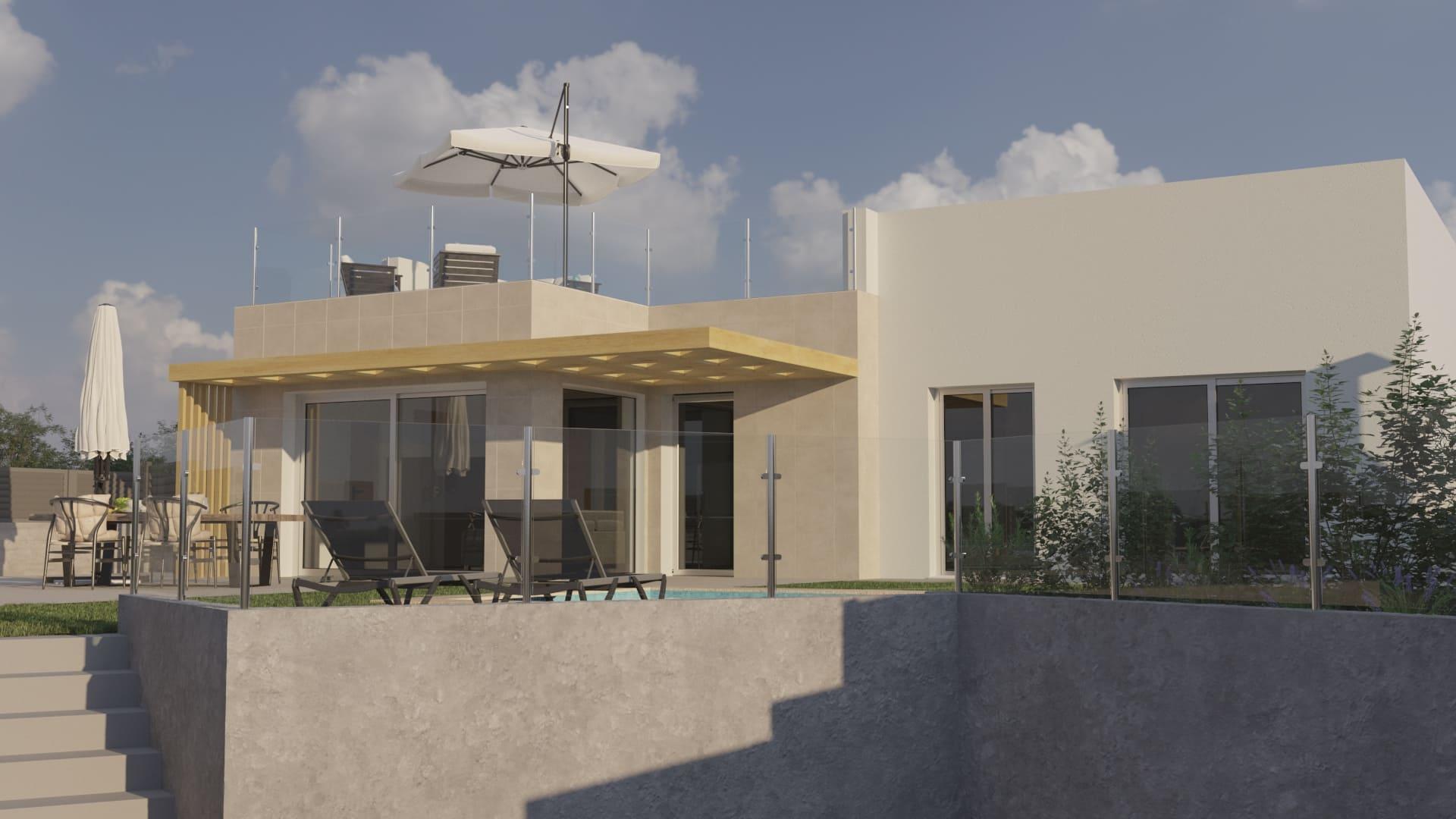 Interior hallway of new-build villa in La Alberca, Polop