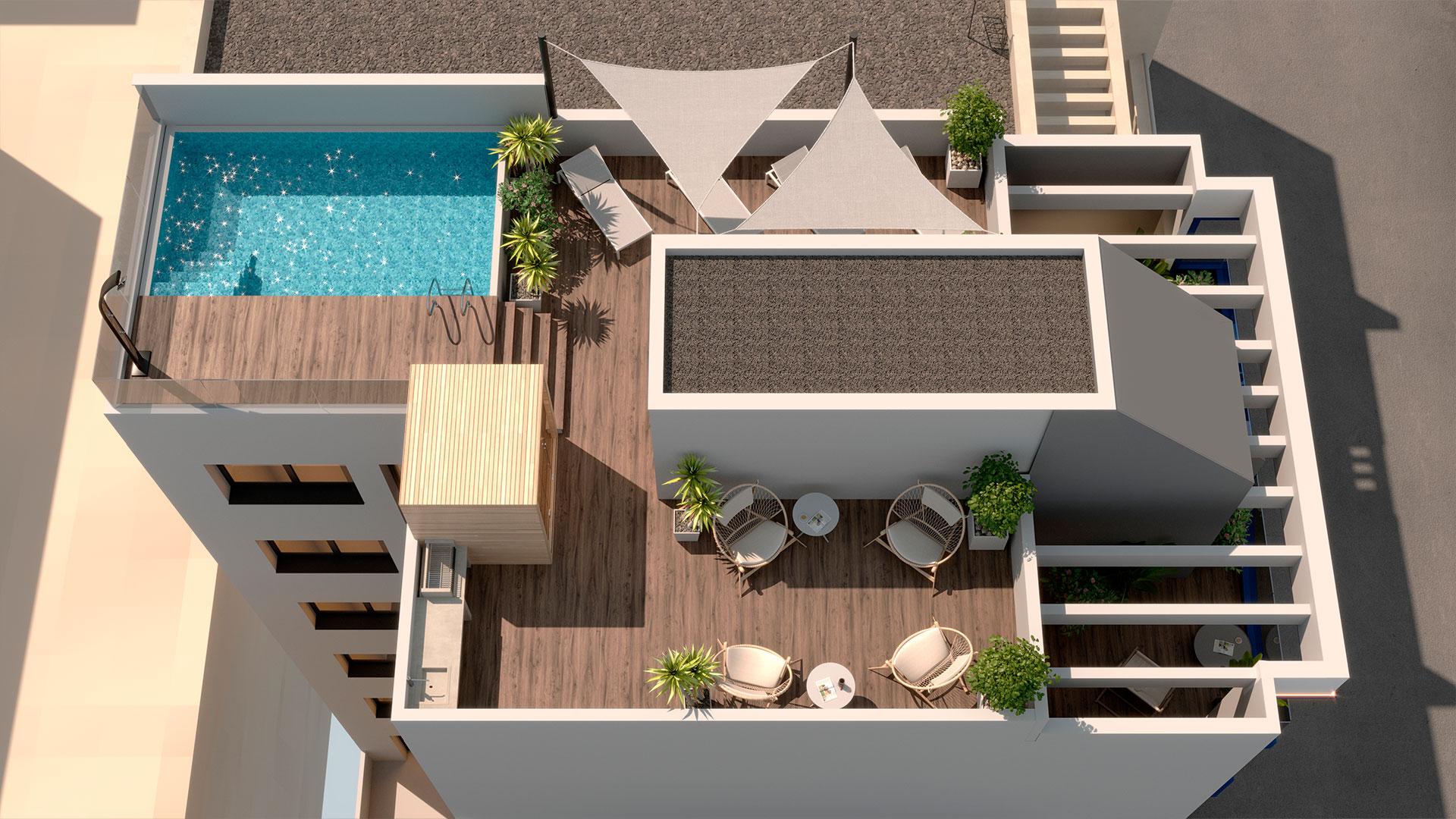 Second interior view of living space in 1-bedroom apartment, Centro, Torrevieja