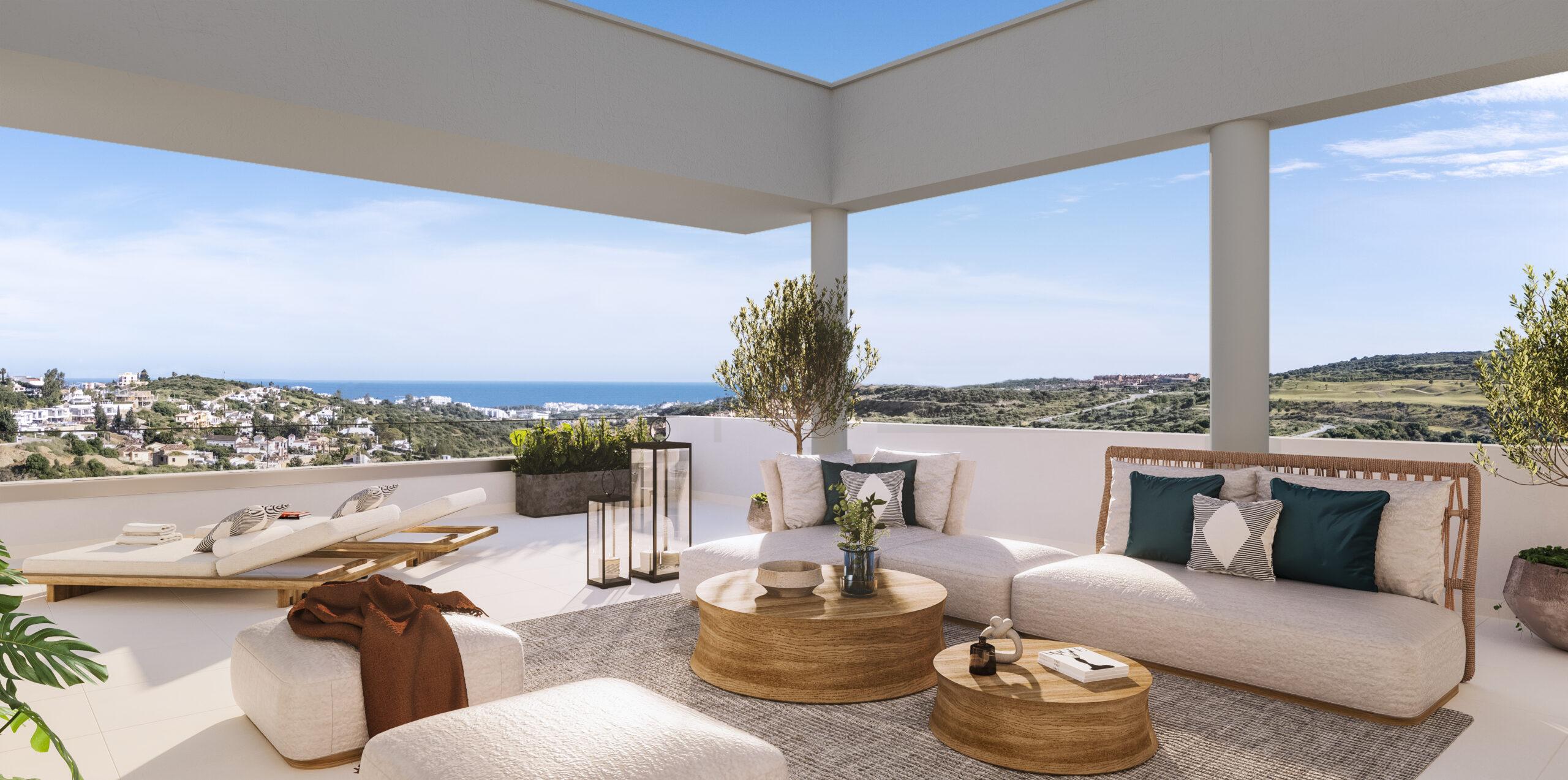 Communal gardens and landscaping in new-build development, Valle Romano Golf, Estepona