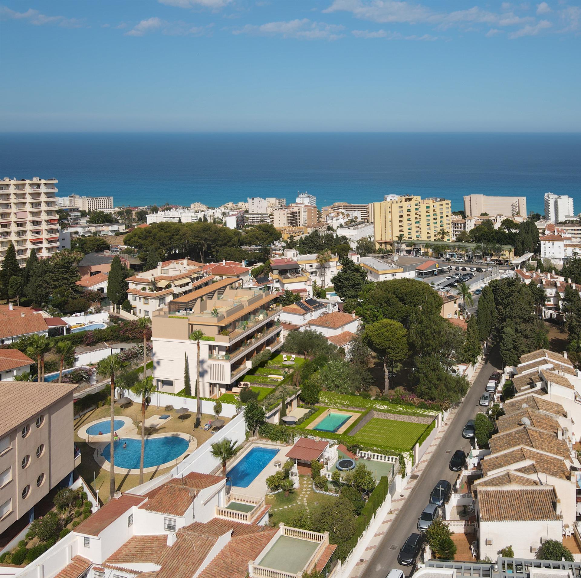 Private solarium terrace on 3-bedroom new-build penthouse, Montemar, Torremolinos