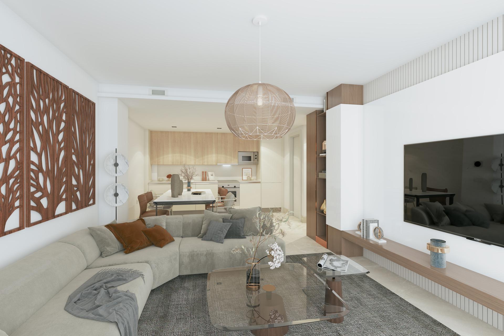 Kitchen worktop and storage detail in 2-bedroom apartment, Benahavis