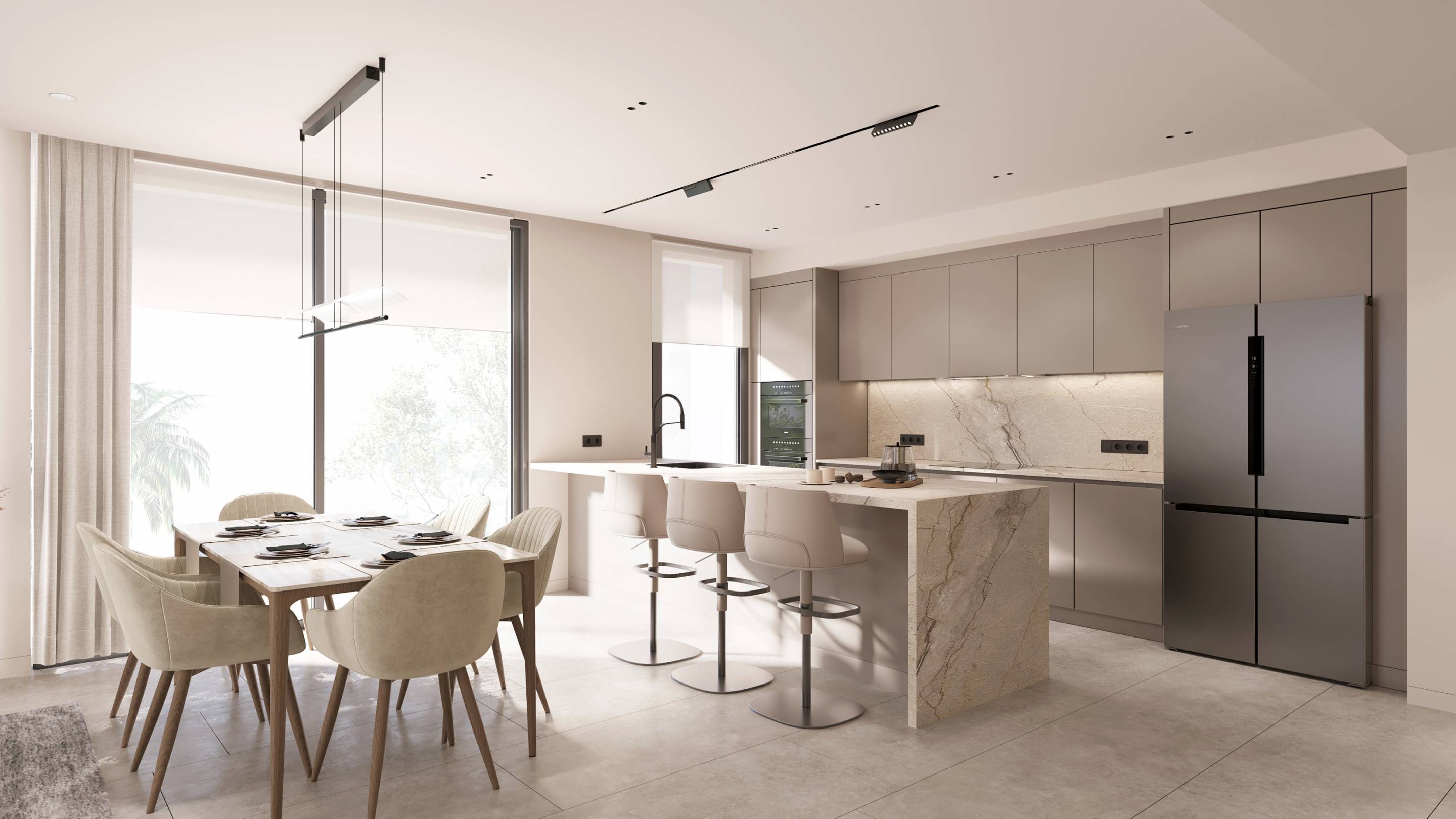 Lift and corridor in new-build residential complex, Whater Gardens, Estepona