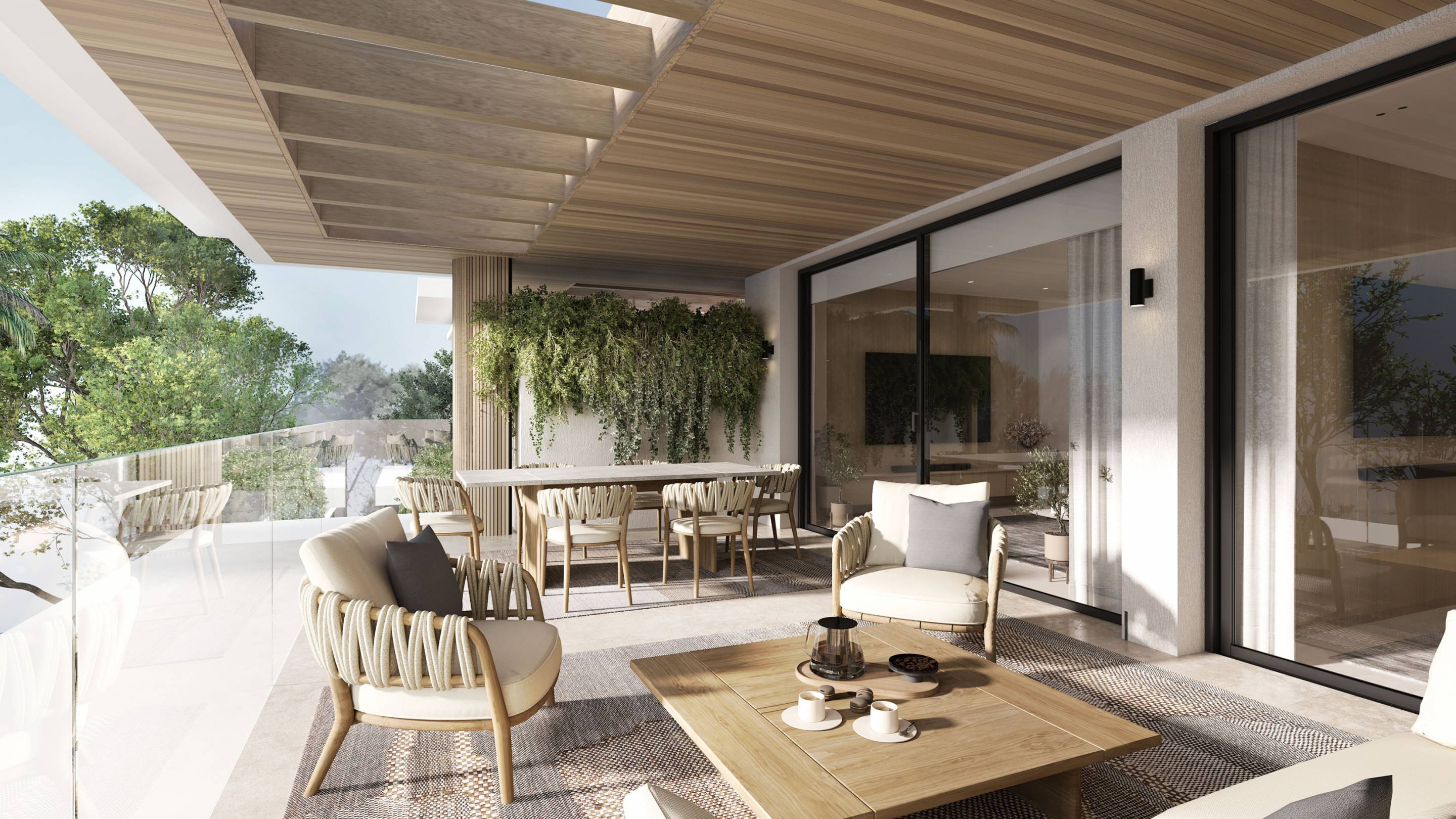 Community solarium area in new-build development, Whater Gardens