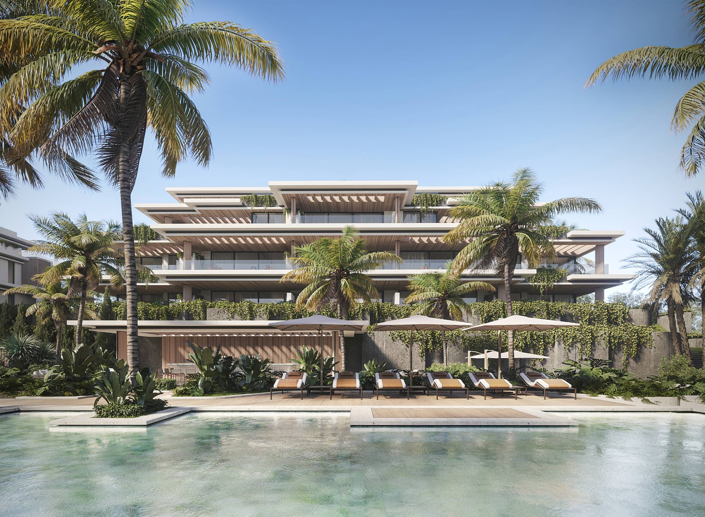 Communal landscaped area with mature planting, Whater Gardens, Estepona