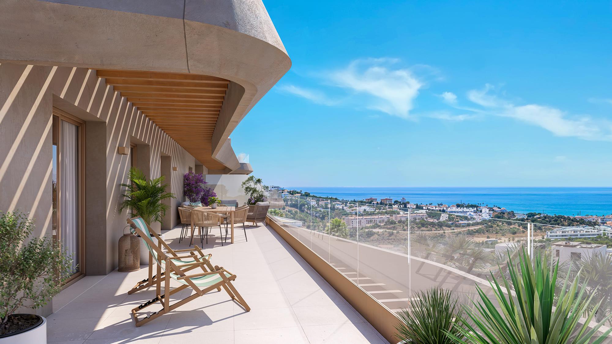 Communal entrance lobby of new-build residential development, La Cala de Mijas