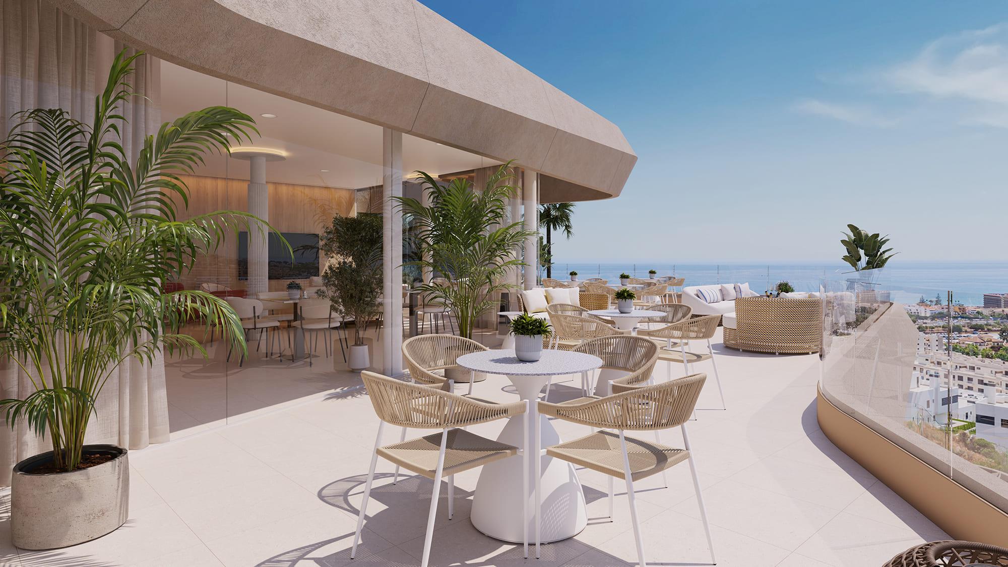 Bedroom window in ground-floor apartment, La Cala de Mijas new-build
