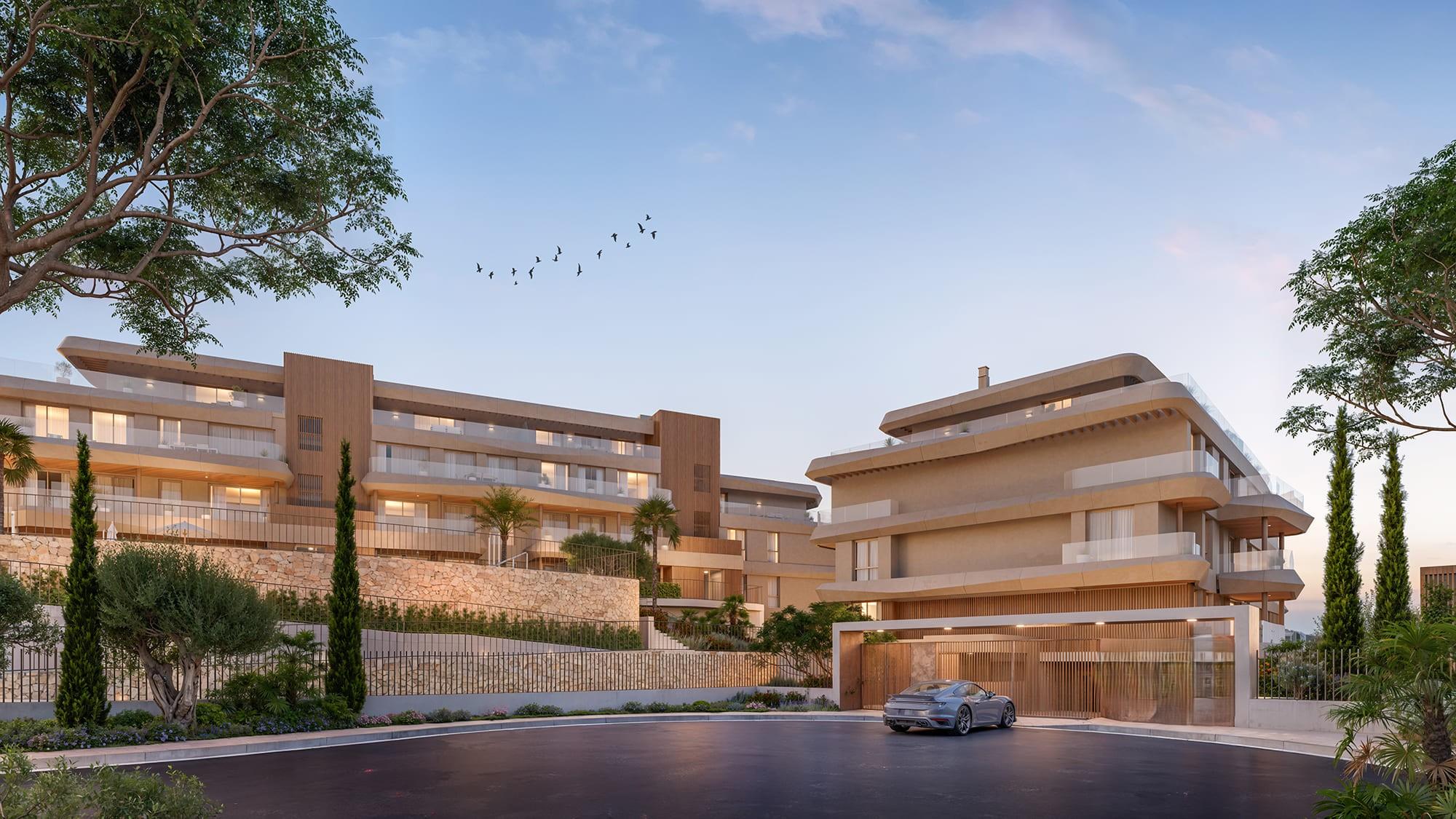 First-floor terrace outlook, new-build apartment, La Cala de Mijas