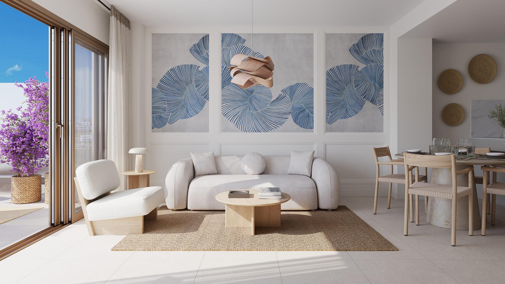 Communal pool at new-build residential complex, La Cala de Mijas