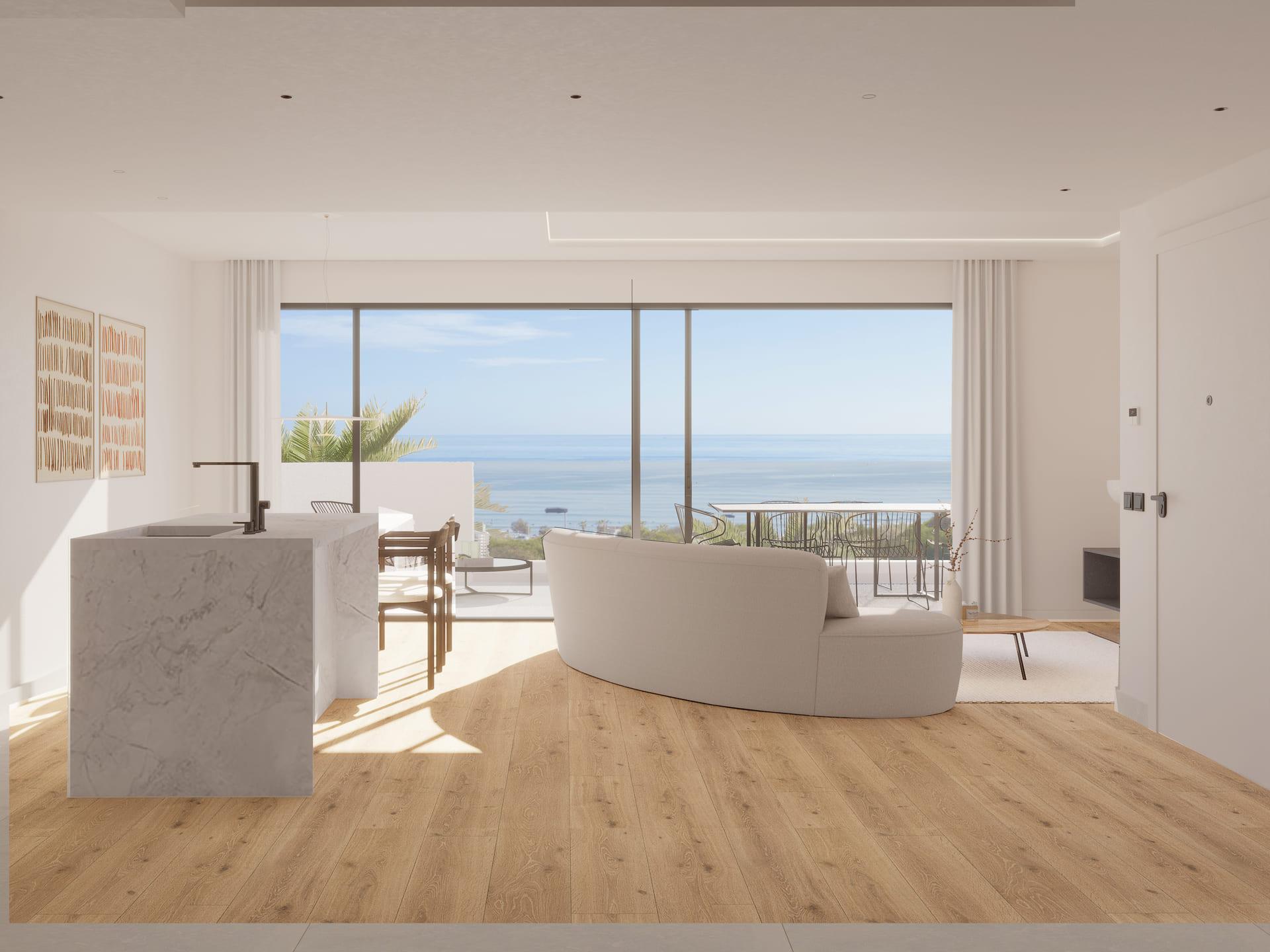 Exterior facade of new-build bungalow complex, Torre la Mata, Torrevieja