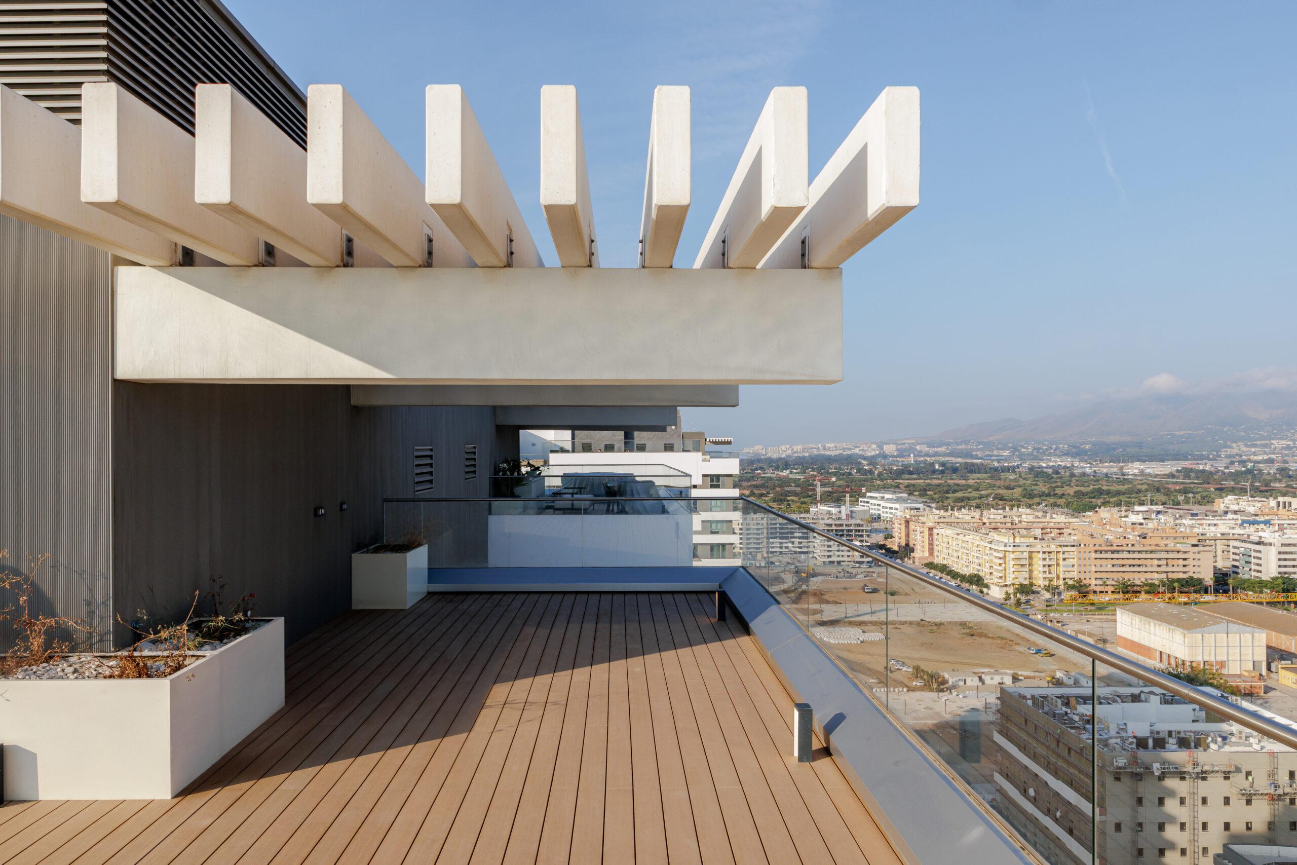 Bay of Málaga viewed from private terrace, Paseo Marítimo Oeste-Pacífico development