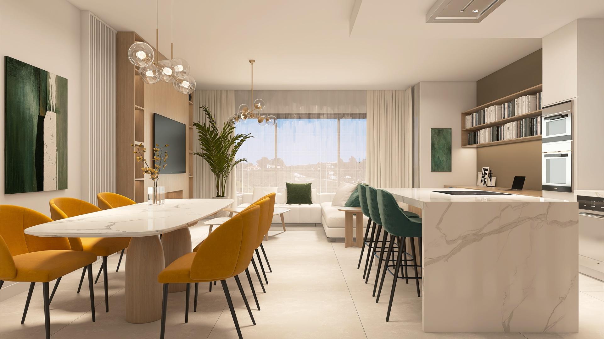 Ground-floor outdoor living space with garden access in new-build townhouse, La Cala Golf