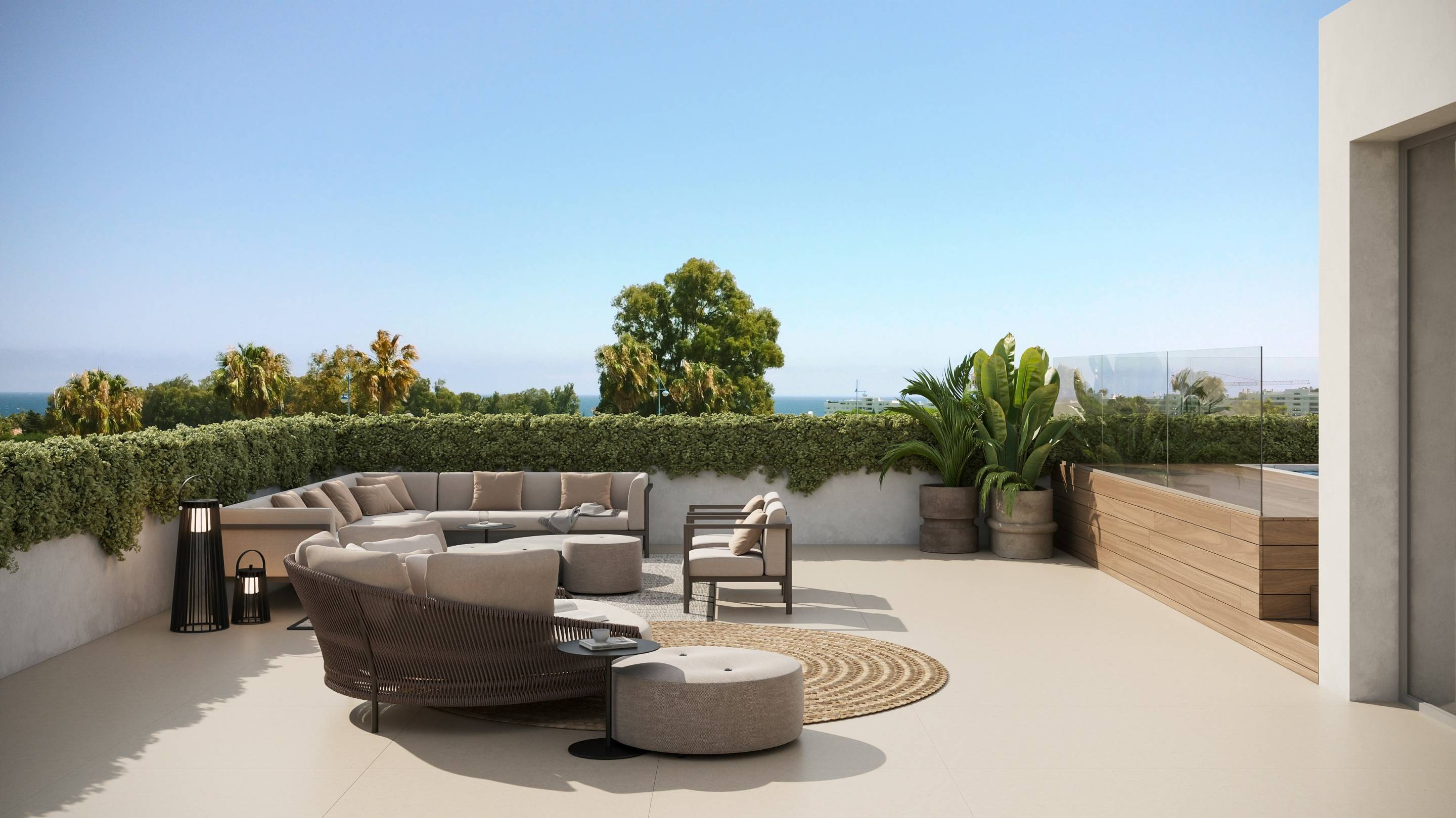Open-plan living area with natural light in 3-bedroom new-build bungalow, San Pedro