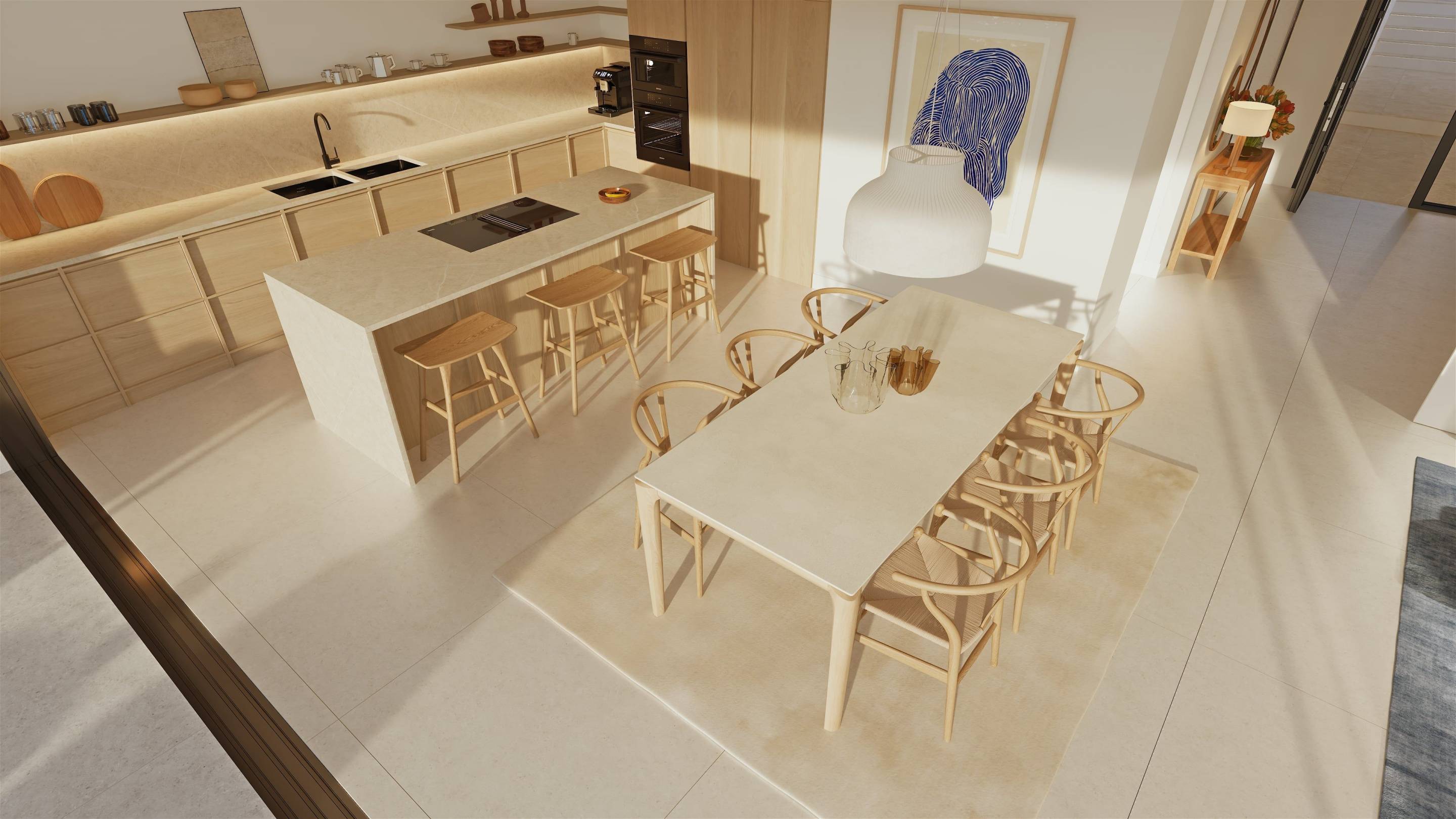 Third bathroom with porcelain tile flooring in new-build villa, Alcassar